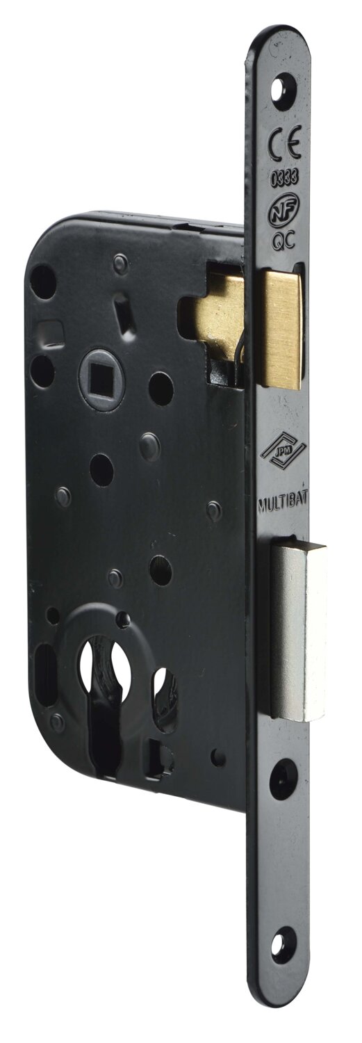 Cerradura Multibat placa frontal de acero negro