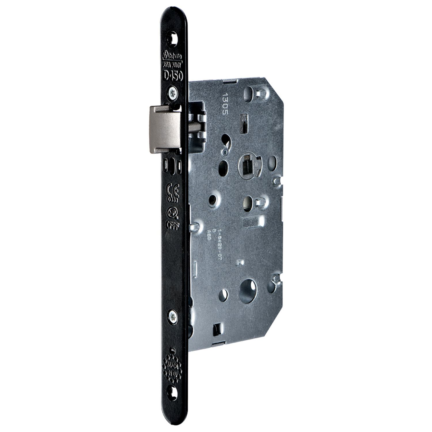 Cerradura serie D 450 CFPF placa frontal acero negro