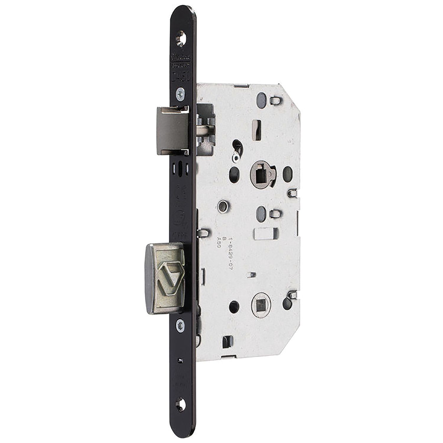 Cerradura serie D 450 CFPF placa frontal acero negro
