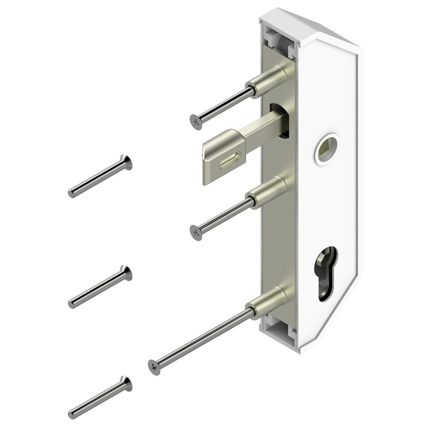 Cerradura de puerta metálica o de PVC empotrada