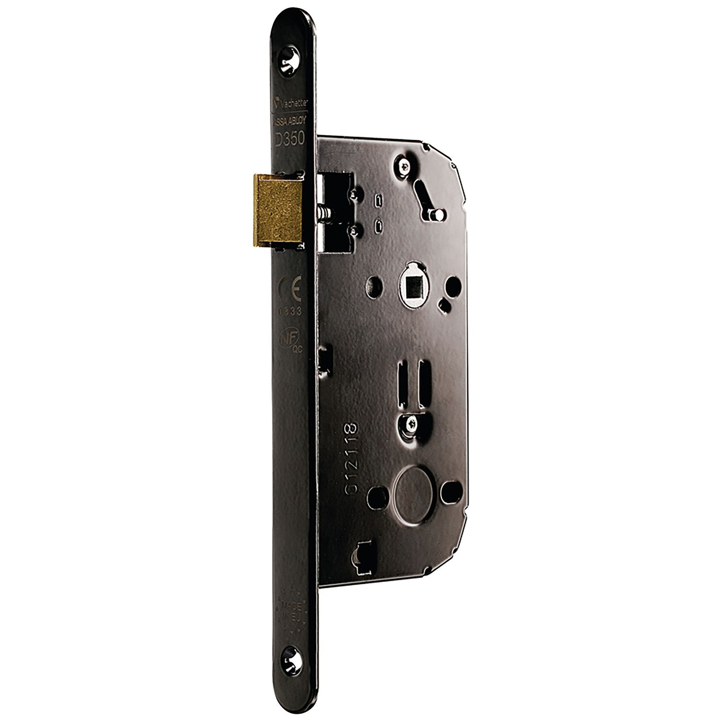 Cerradura serie D 350 CFPF placa frontal acero negro