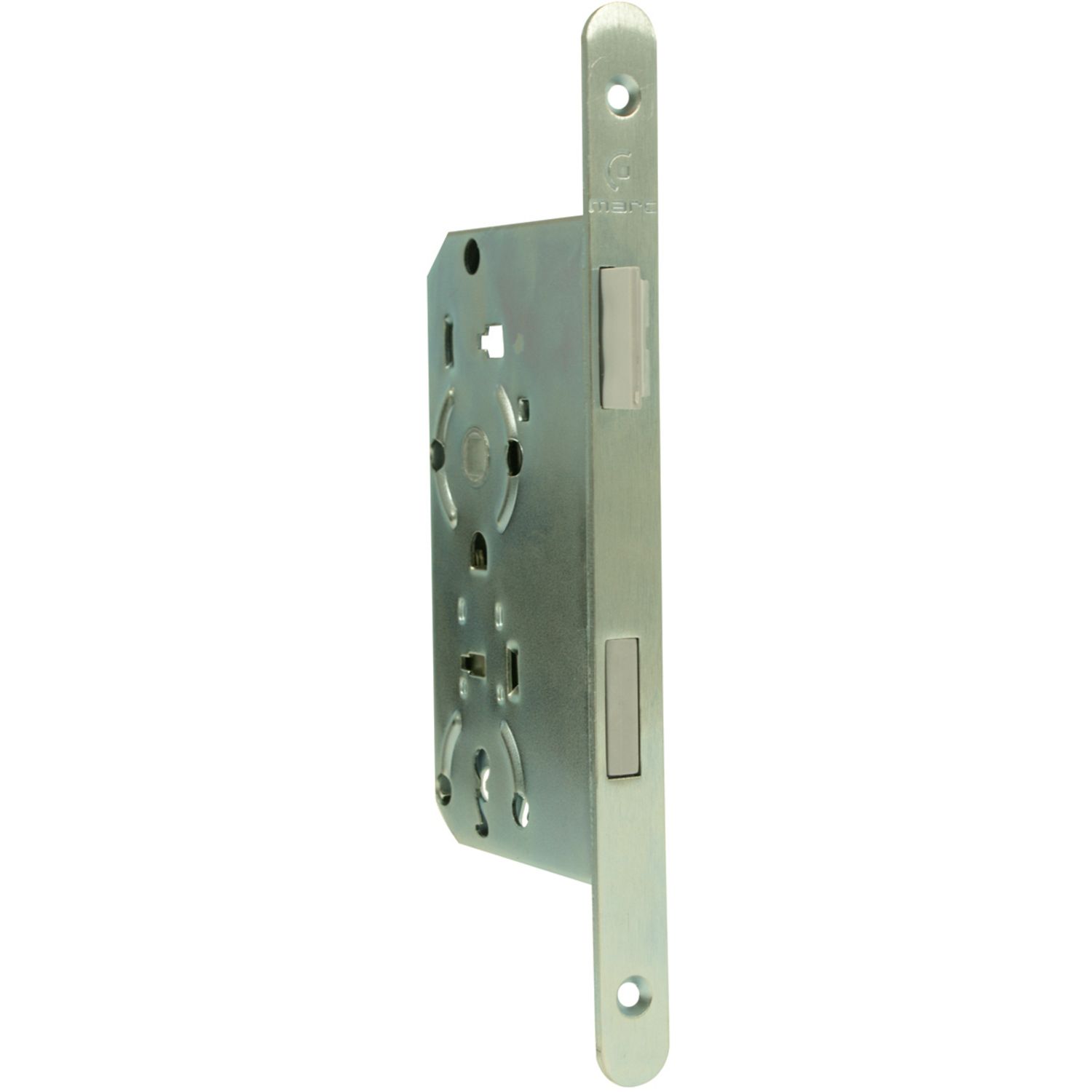 Cerradura de placa frontal zincada cepillada