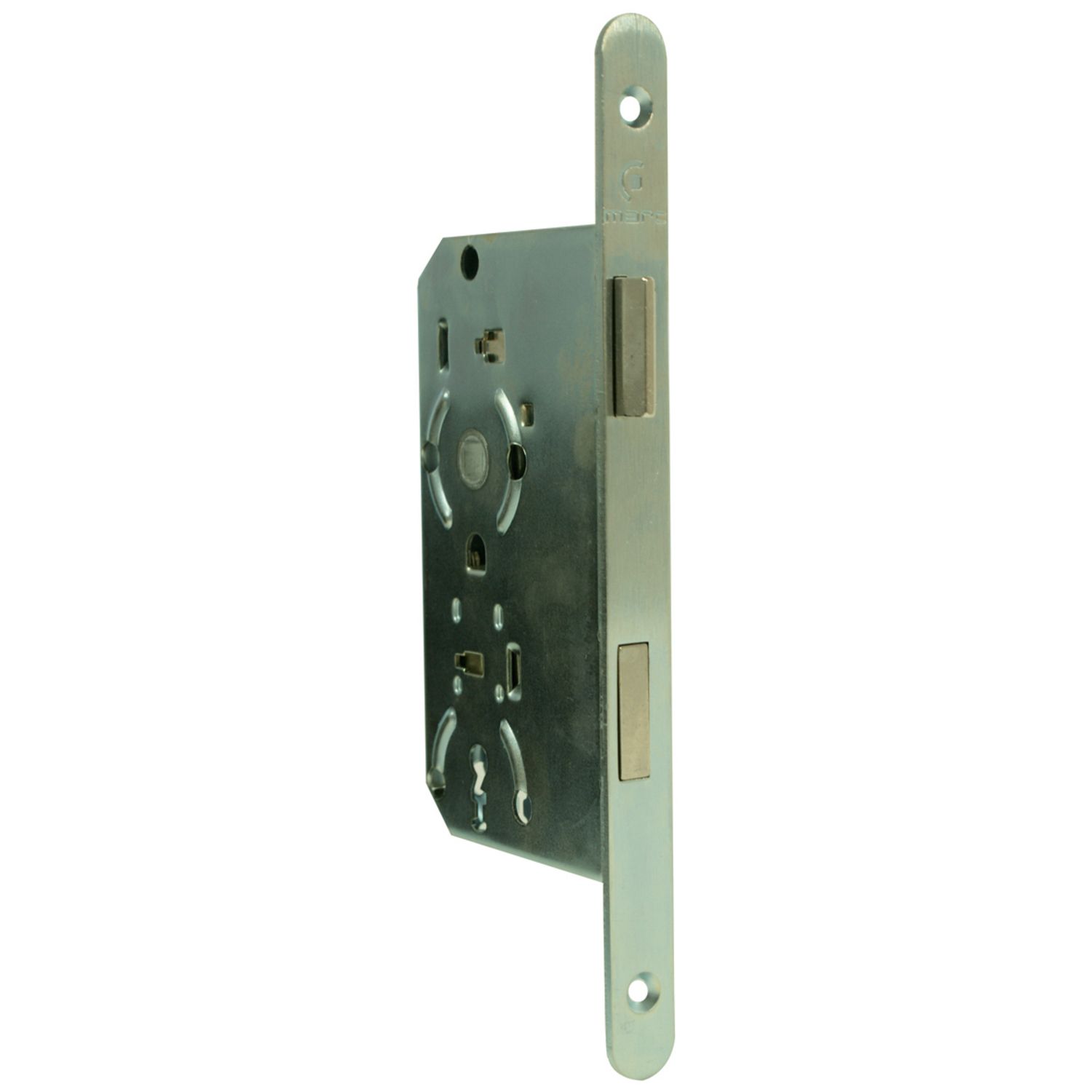 Cerradura de placa frontal zincada cepillada