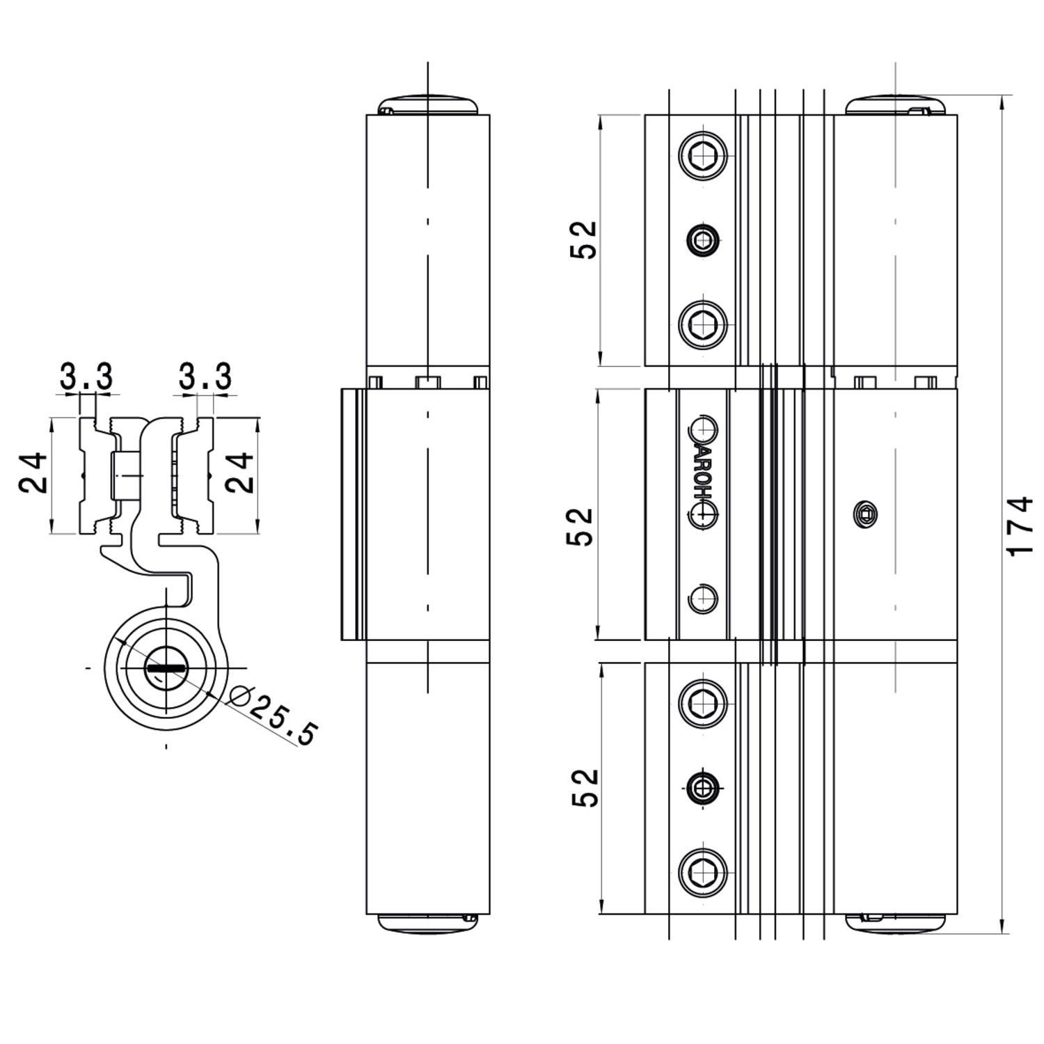 Bisagra para puertas bivalvas Velox