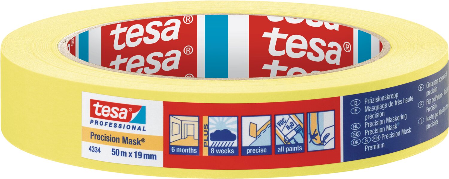 Cinta adhesiva de precisión washi amarilla Modelo 4334