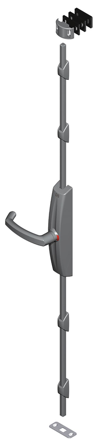 Cerrojo de cremona para puerta cortafuegos DUALIS completo con manilla giratoria