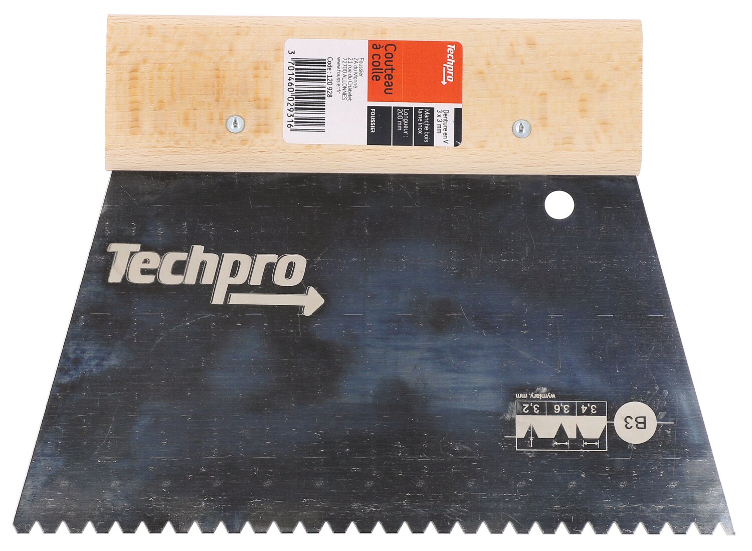 CUCHILLA PARA PEGAMENTO TECHPRO V-TOOTH