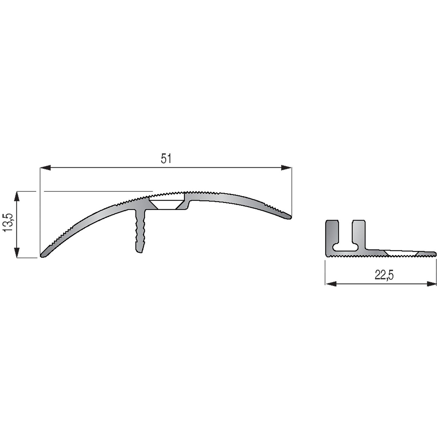 0/20MM L51 ALUMINIO ALFÉIZAR NIVEL DIF