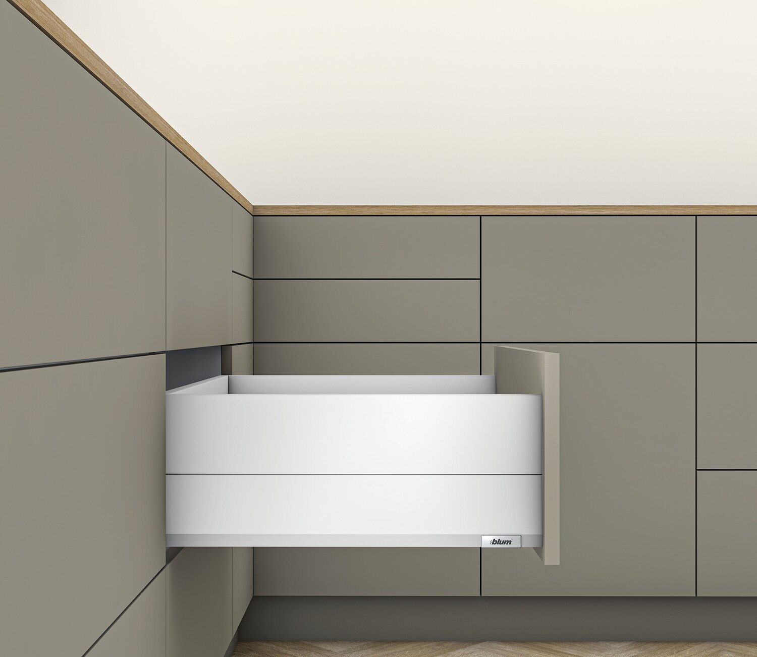 Kit de cajonera MERIVOBOX - Blanco seda mate - BLUMOTION