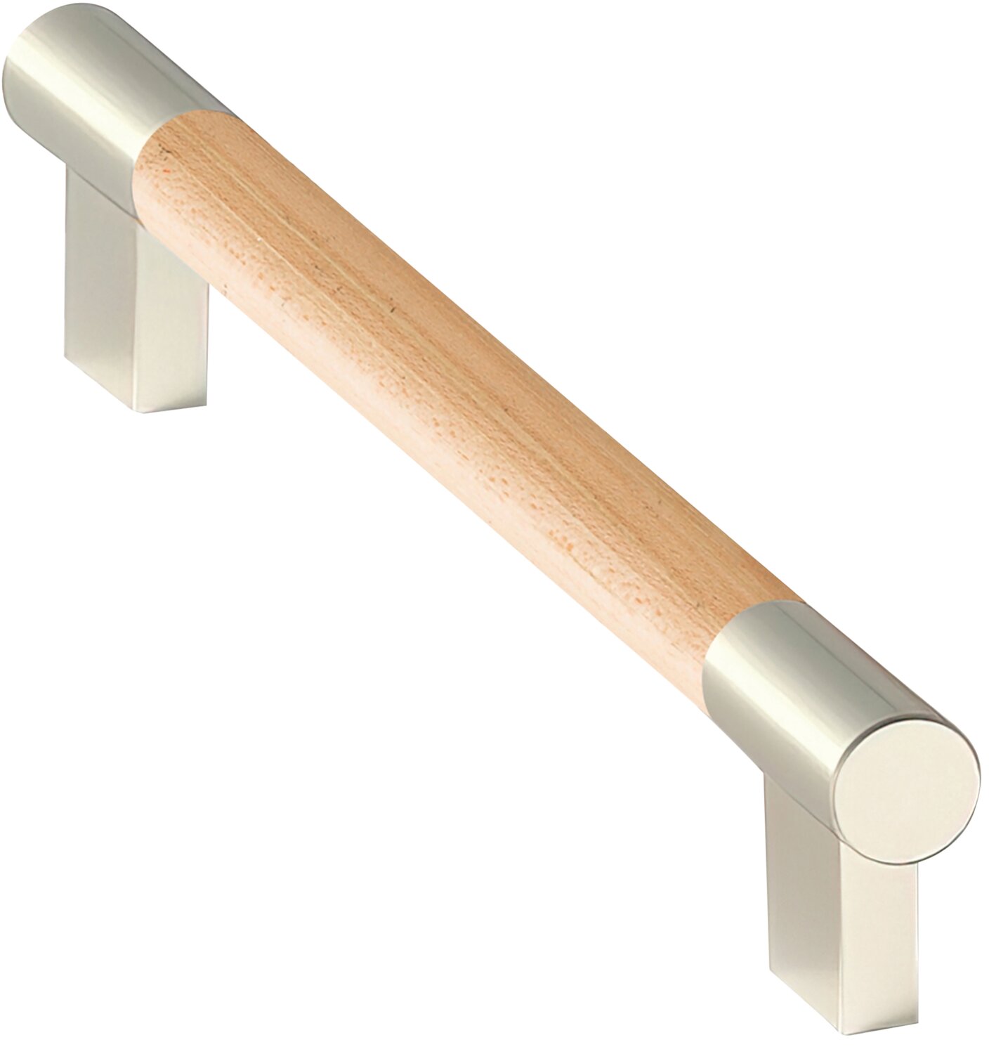 Asa REDONDA de madera y zamak
