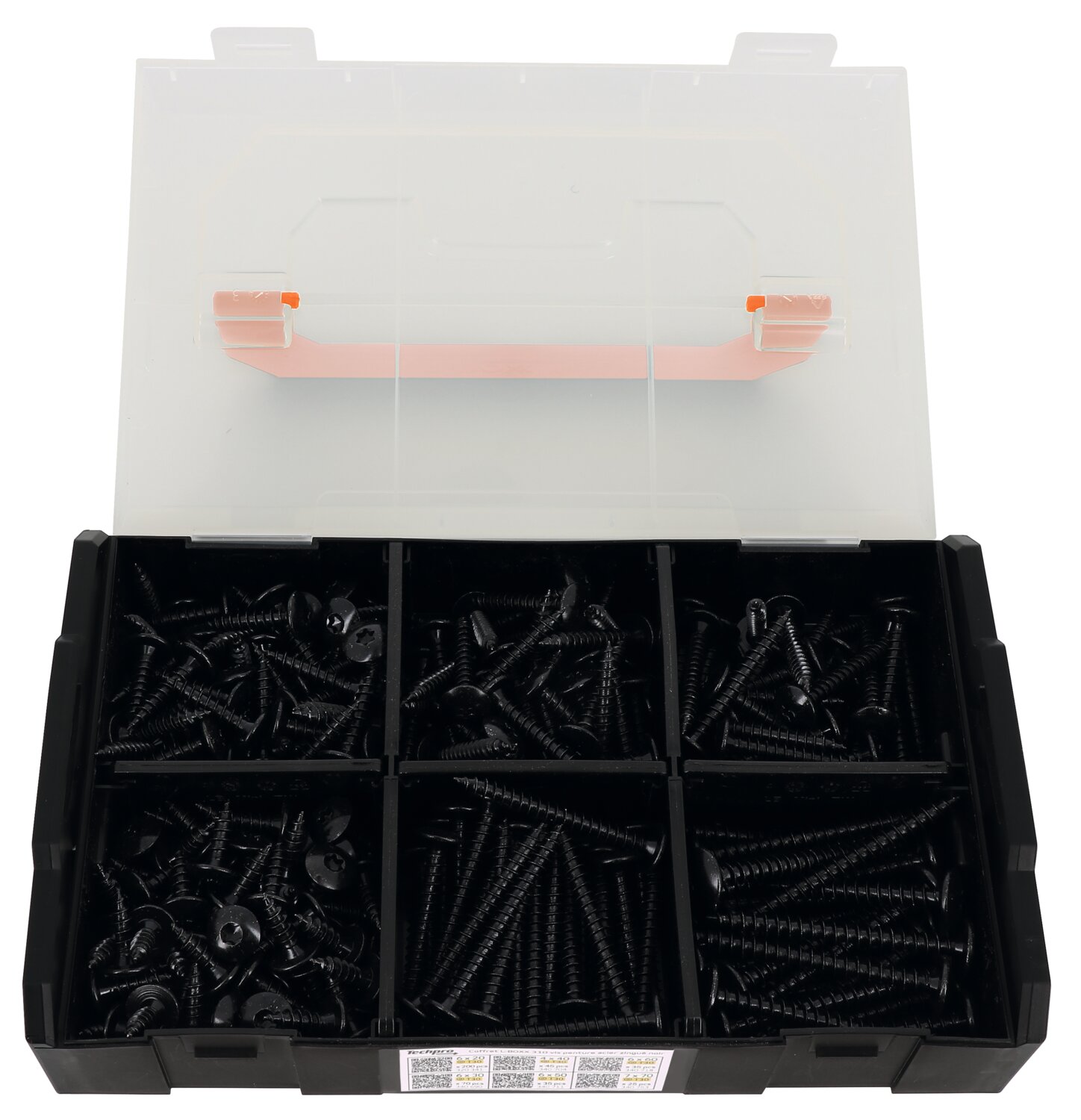 Caja de bisagra negra