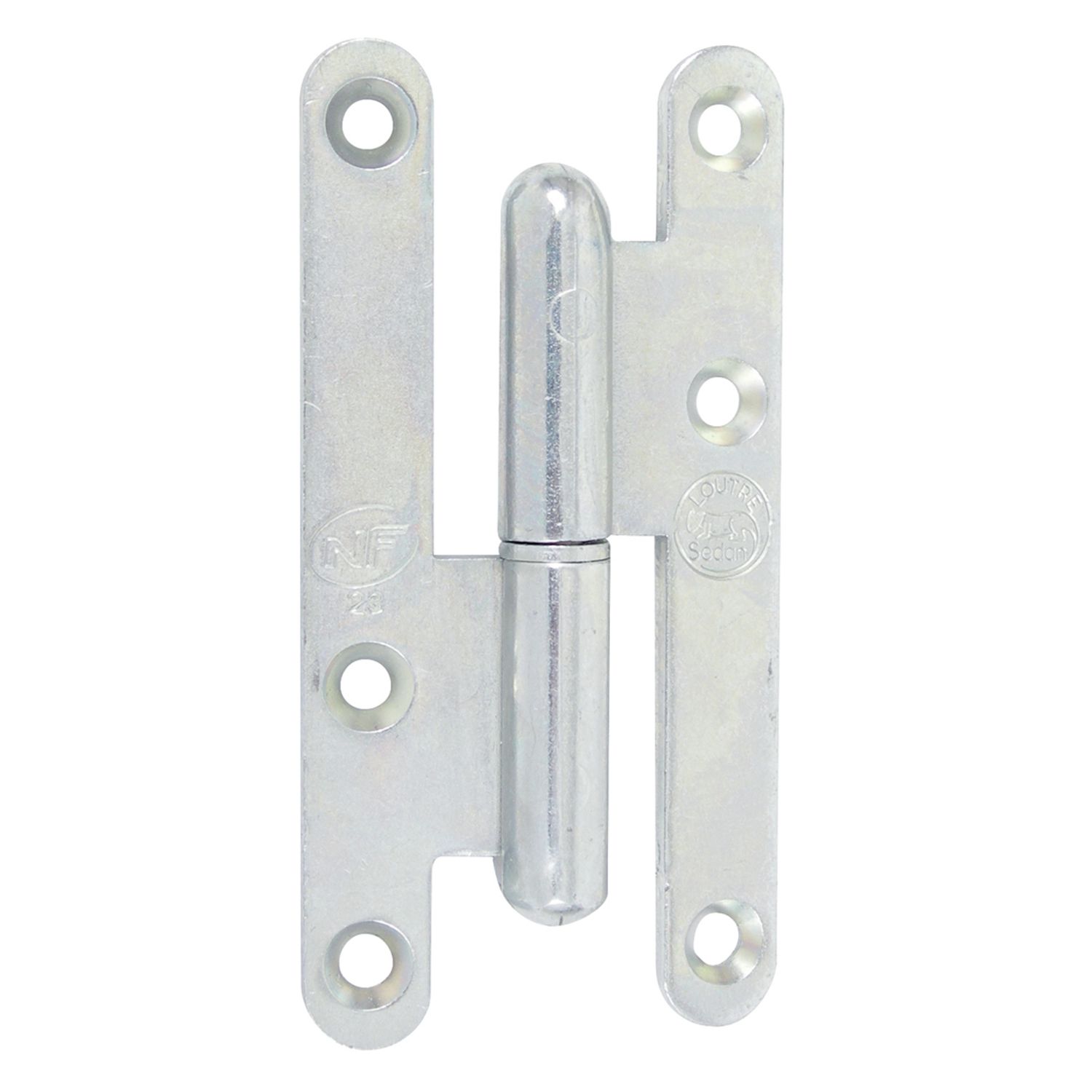 Bisagra redonda de acero cincado blanco