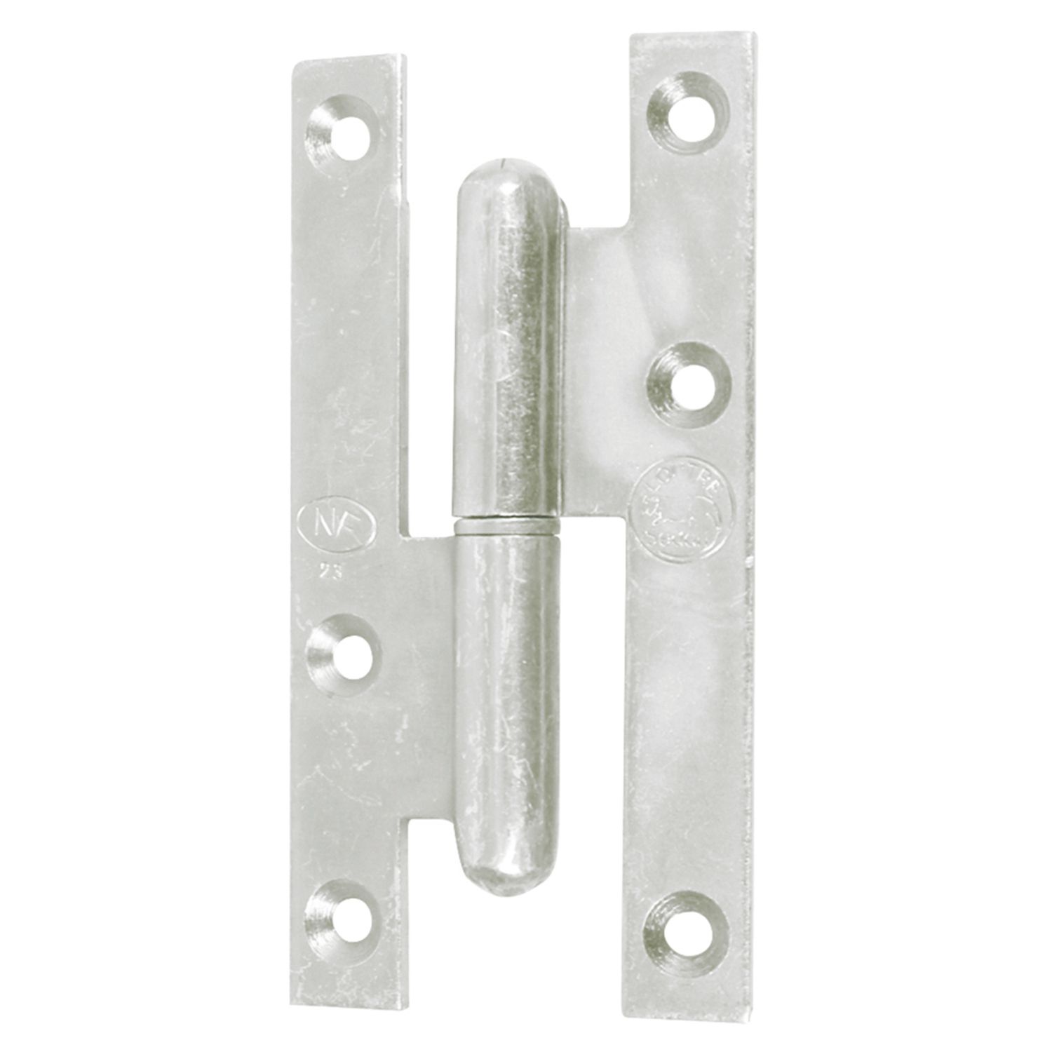 Bisagra cuadrada de acero cincado blanco
