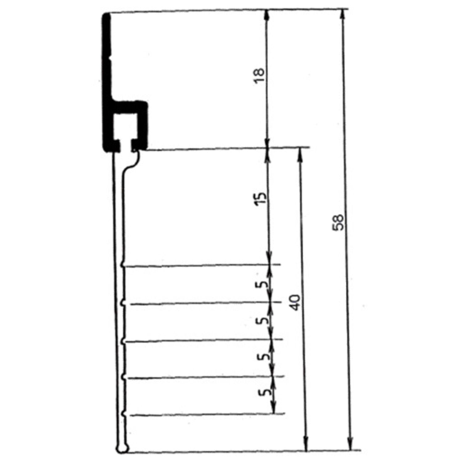 PJ40H4 CRUDE2.5 PERFIL DE ALUMINIO JUNTA