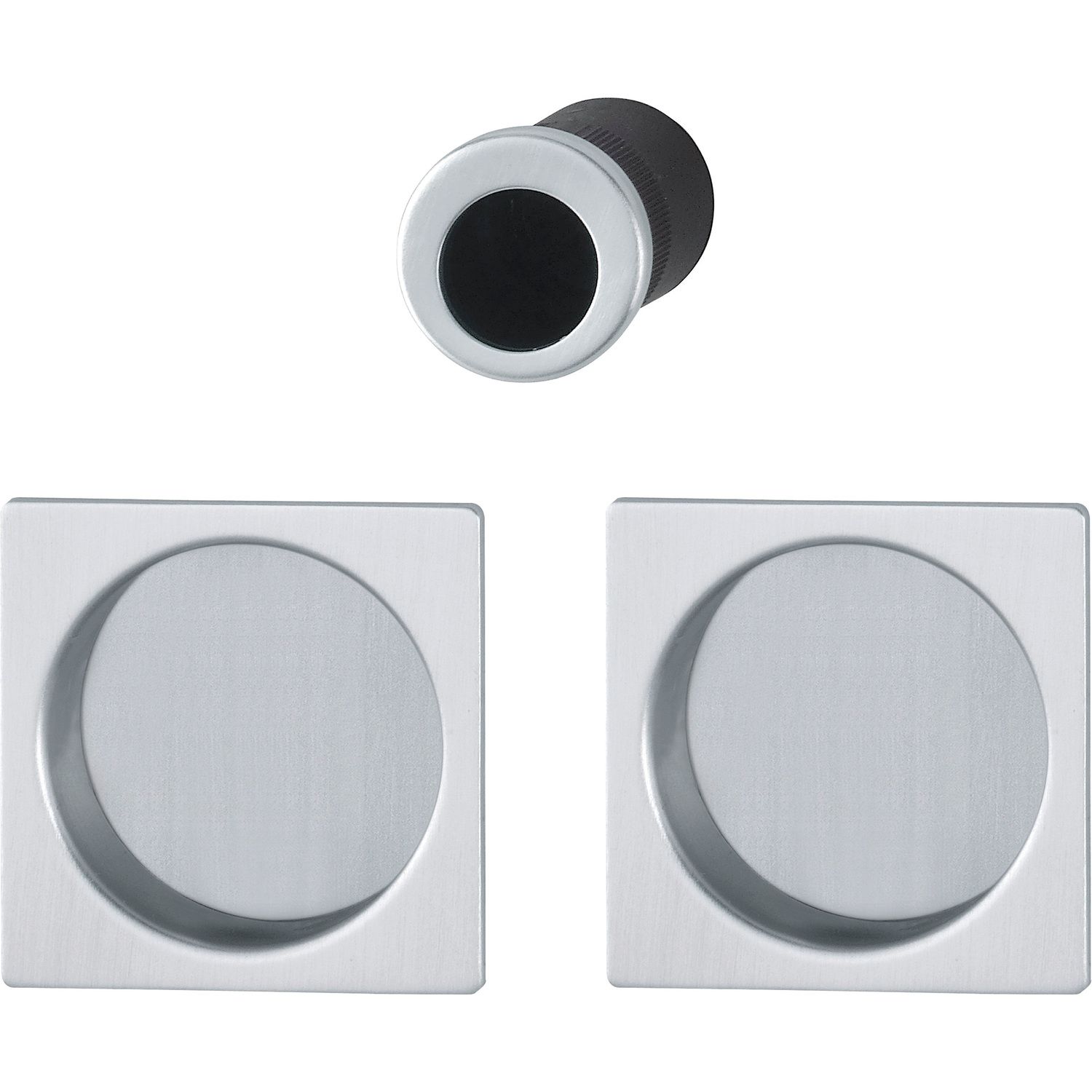 Juego para puerta corredera de aluminio con roseta cuadrada