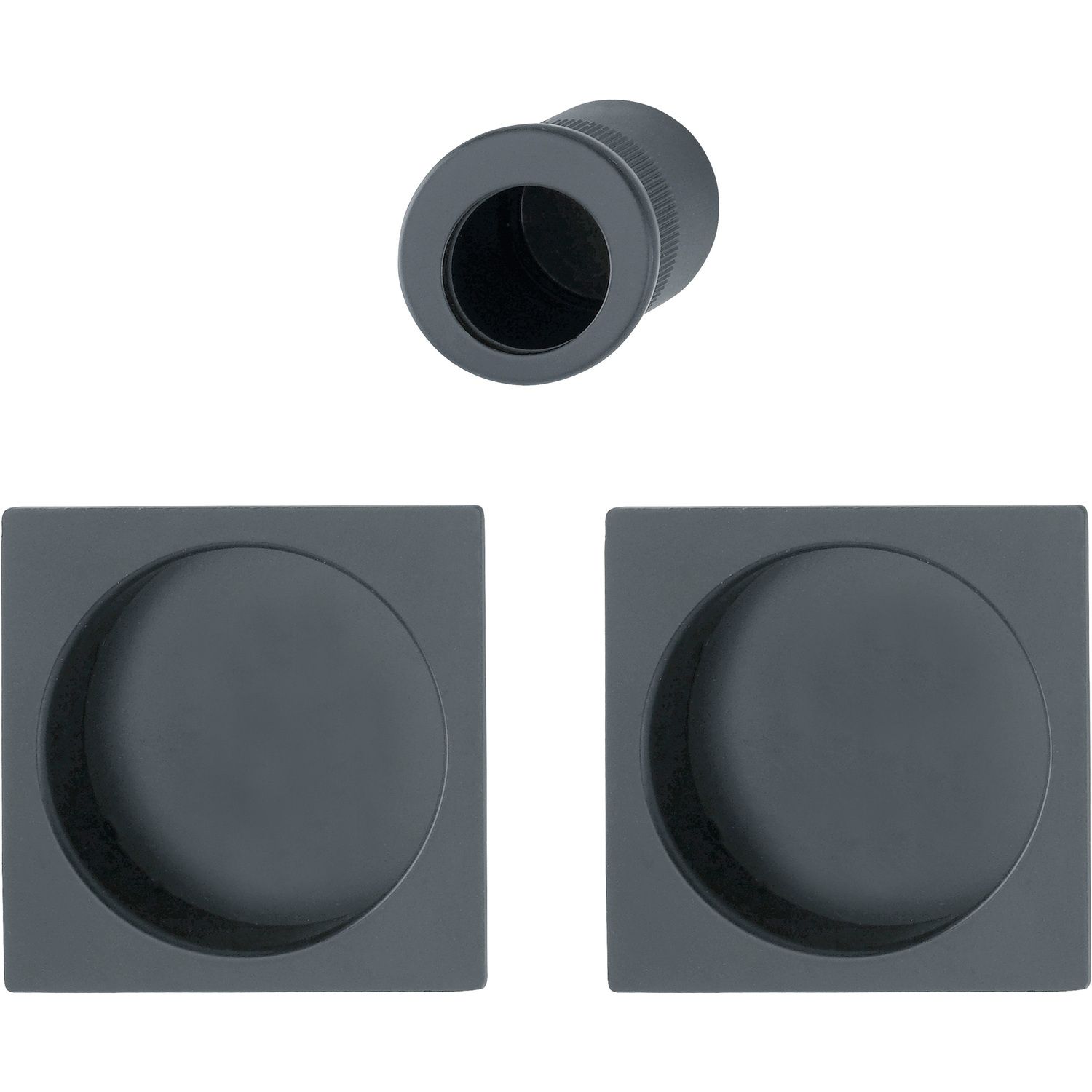 Juego para puerta corredera de aluminio con roseta cuadrada