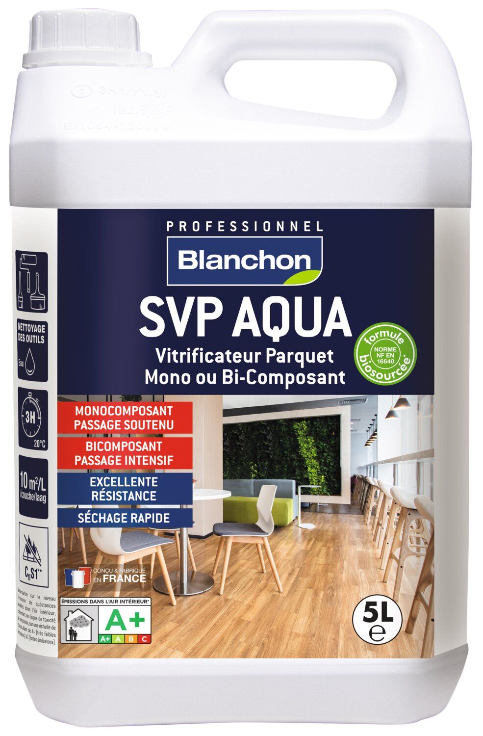 Barniz de parquet S.V.P aqua de 2 componentes Barniz orgánico monocomponente para parquet S.V.P aqua