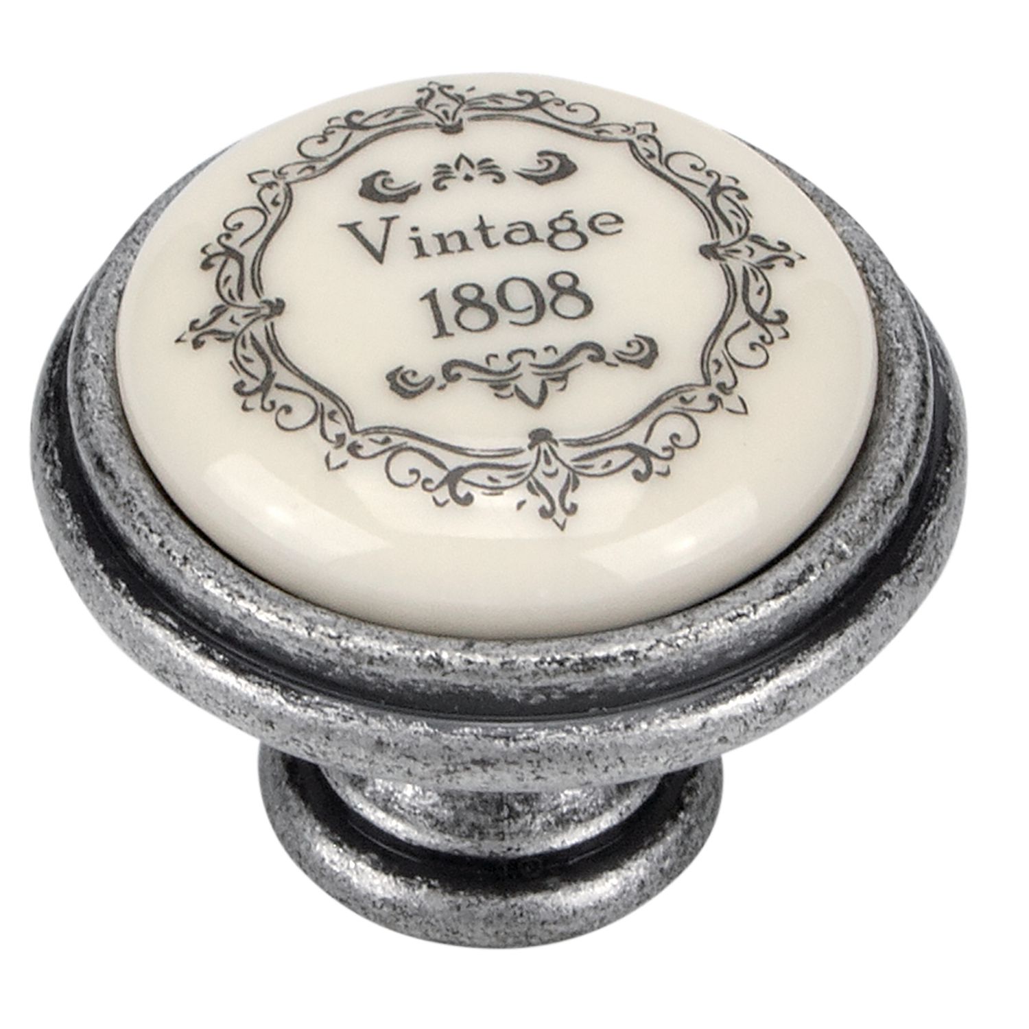 BOTON PORCELANA PLATA VIEJA BRILLANTE
