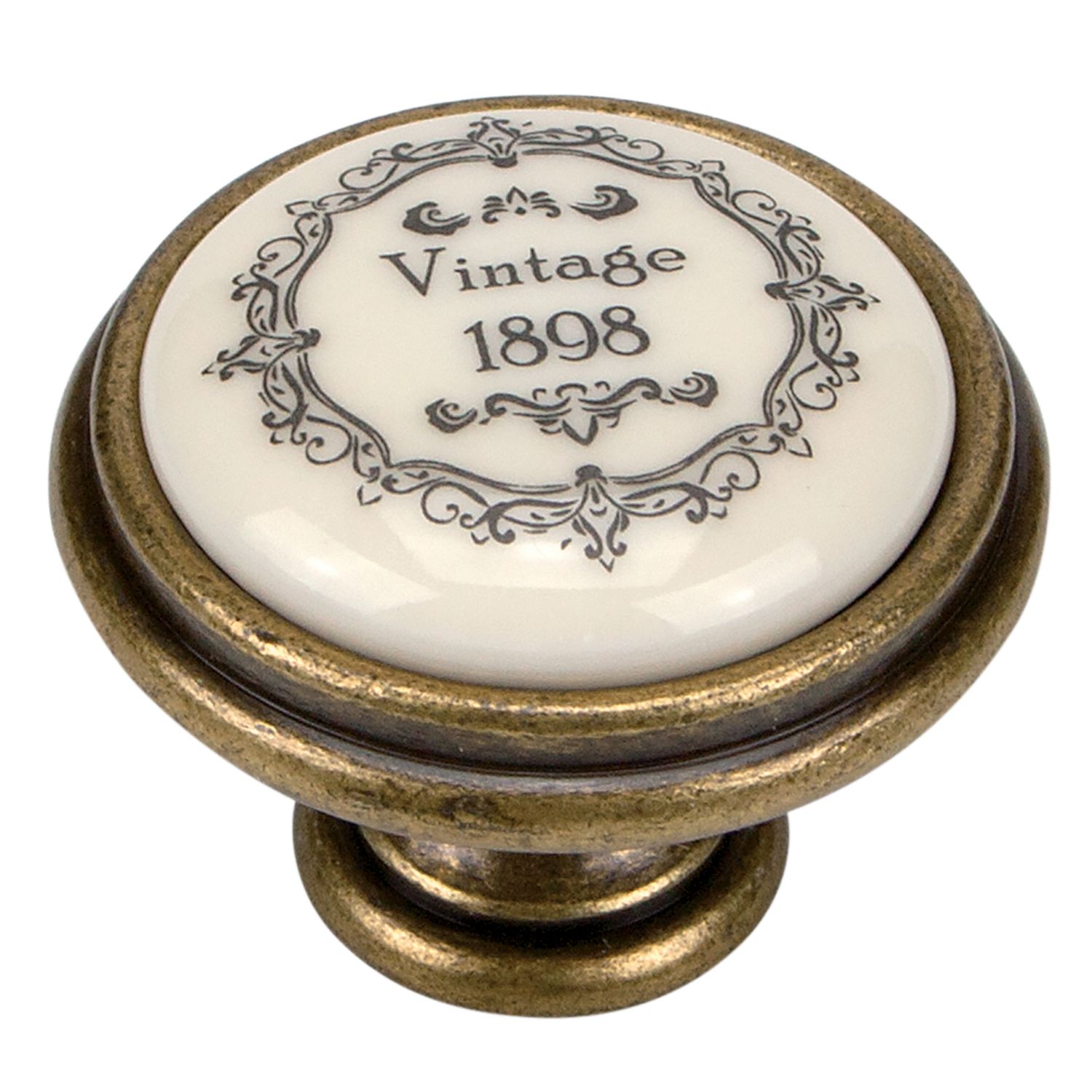 BOTÓN DE PORCELANA PLATEADA ANTIQ FLOREN