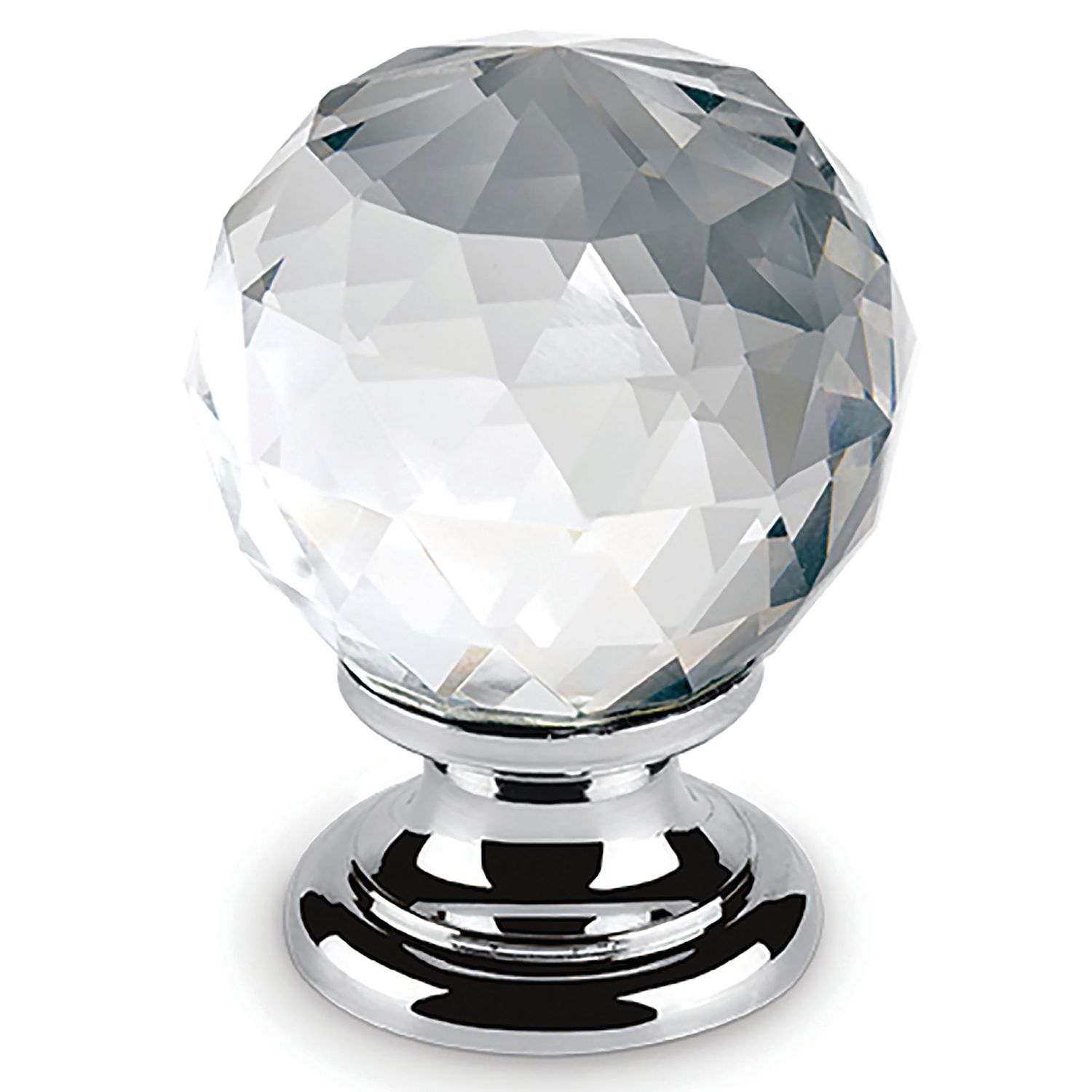 POMO CRISTAL FACETADO CROMO/TRANSP