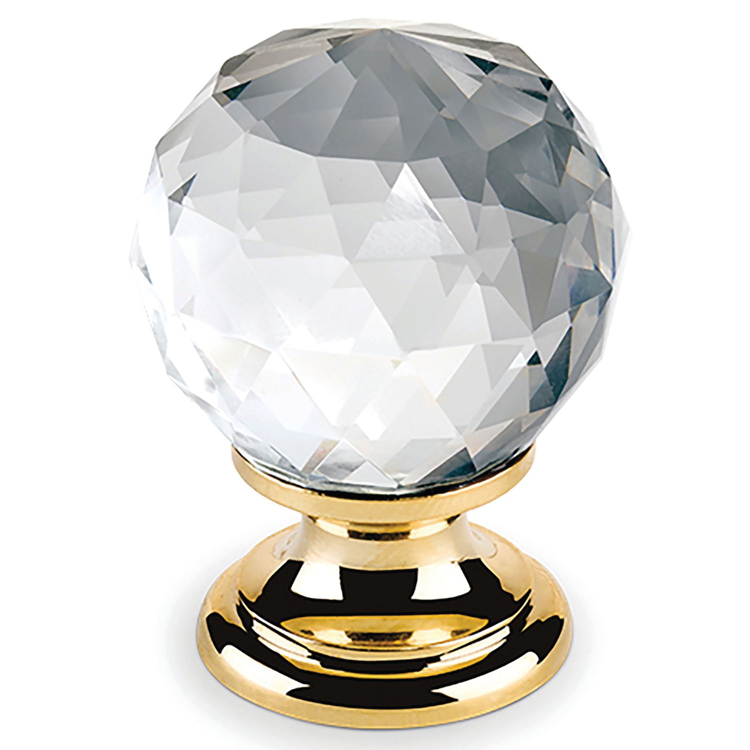 POMO FACETADO ORO/TRANSP CRISTAL