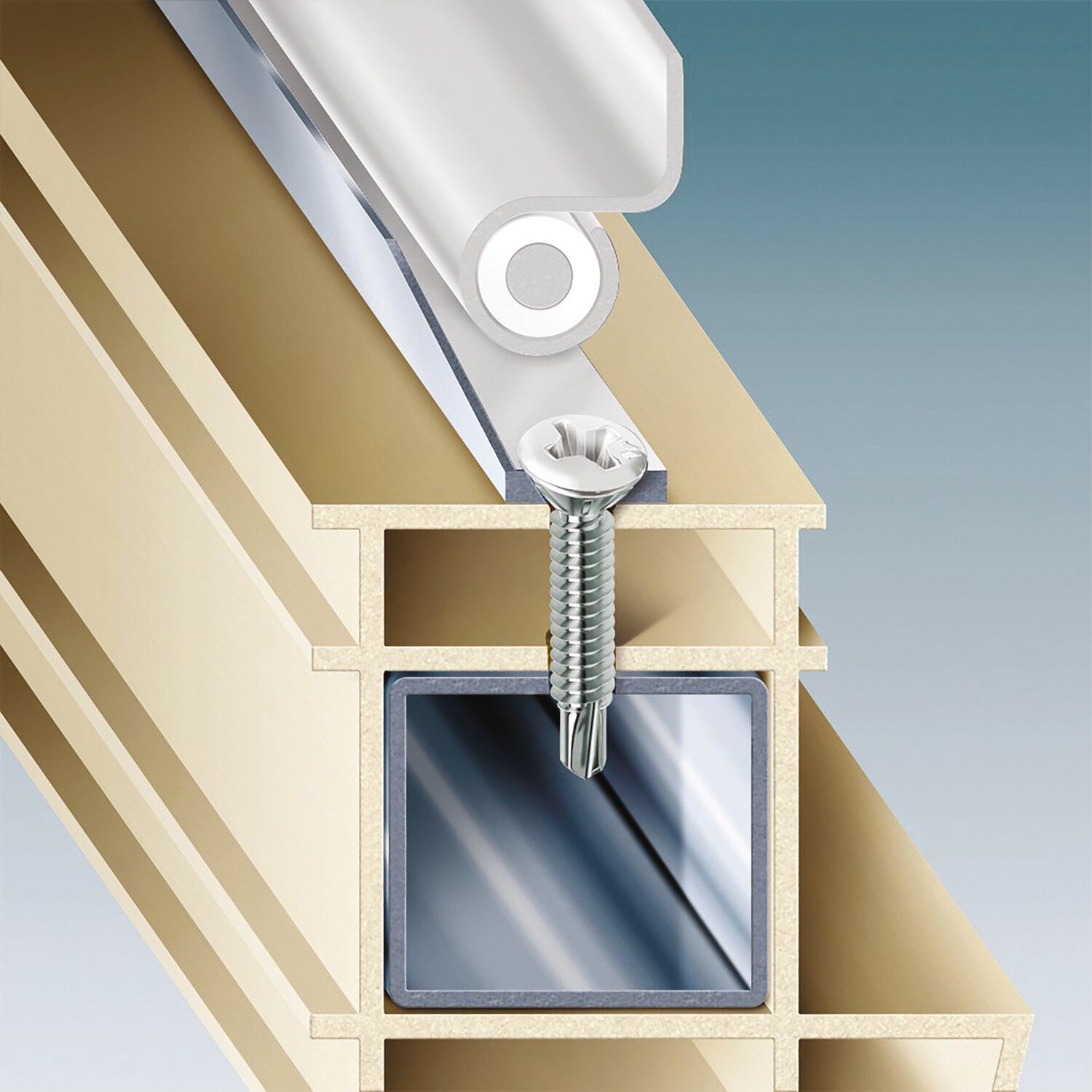 Tornillo autoperforante DRILLEX PVC, cabeza avellanada reducida Phillips