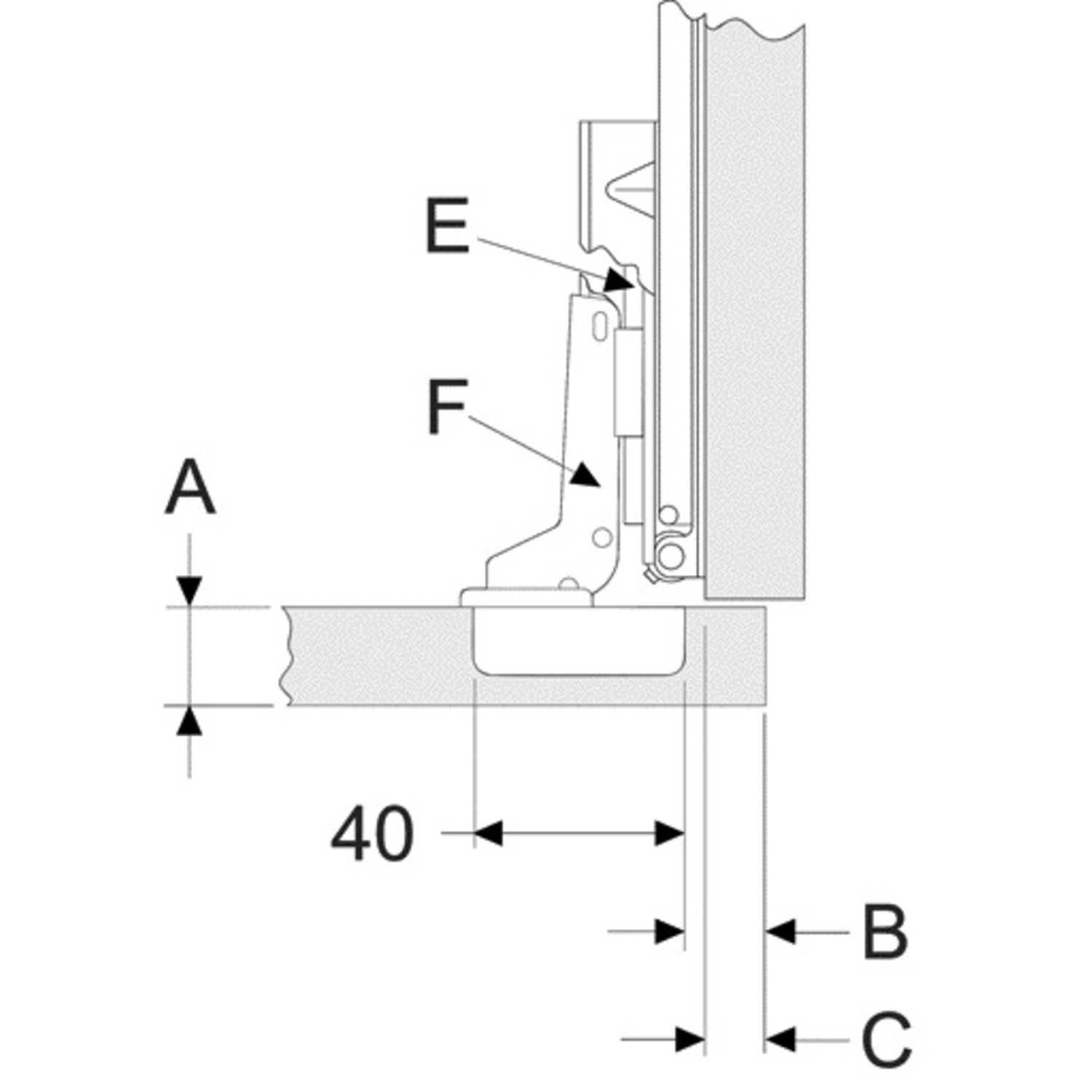 KIT DE BISAGRAS DE 40 MM PARA PUERTA EMP