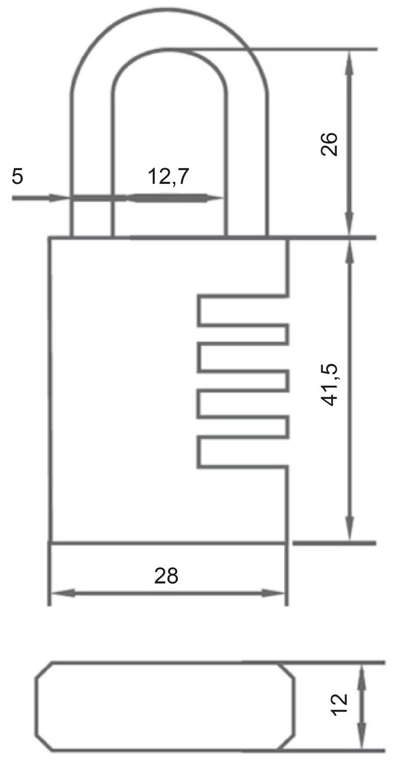 Candado de combinación de aluminio 3 rollos - 30 mm