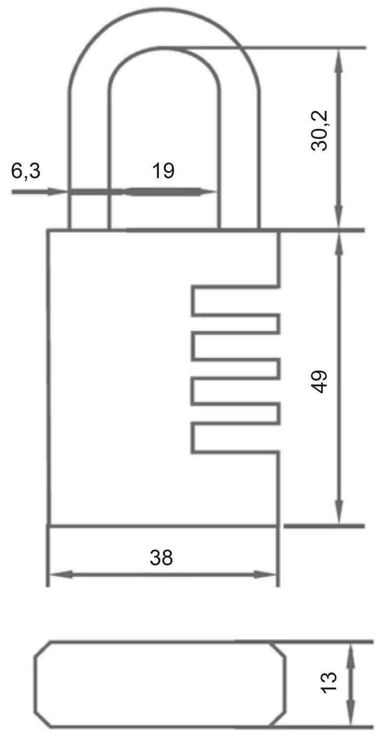 Candado de combinación de aluminio 4 rollos - 40 mm
