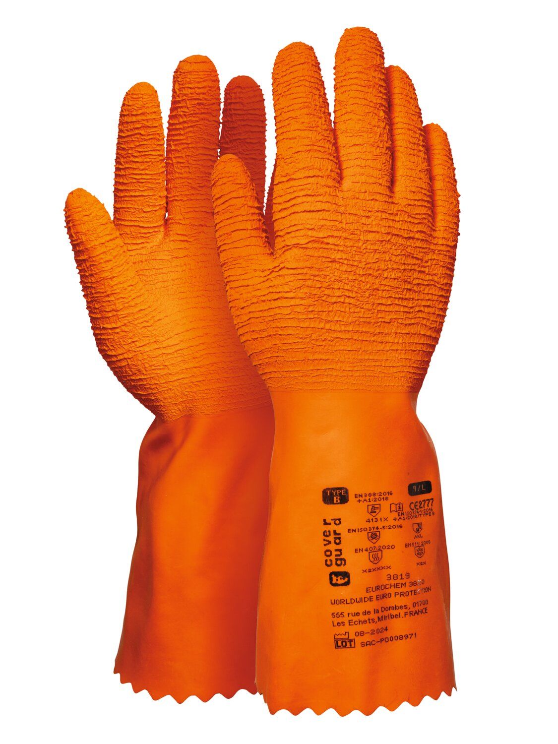Guante de agarre de látex impermeable Eurochem 3820