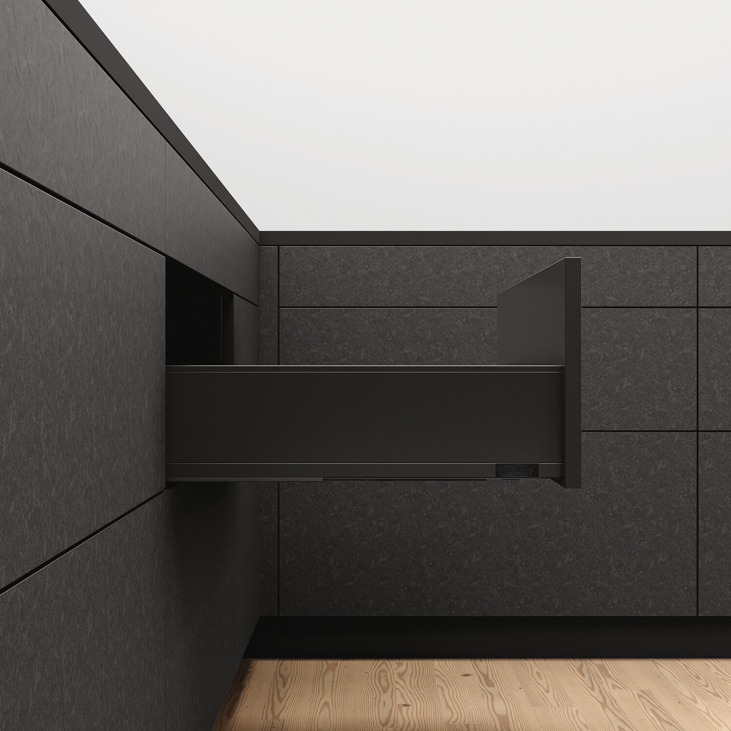 Kit de cajones LEGRABOX pure - Negro carbón mate - TIP-ON