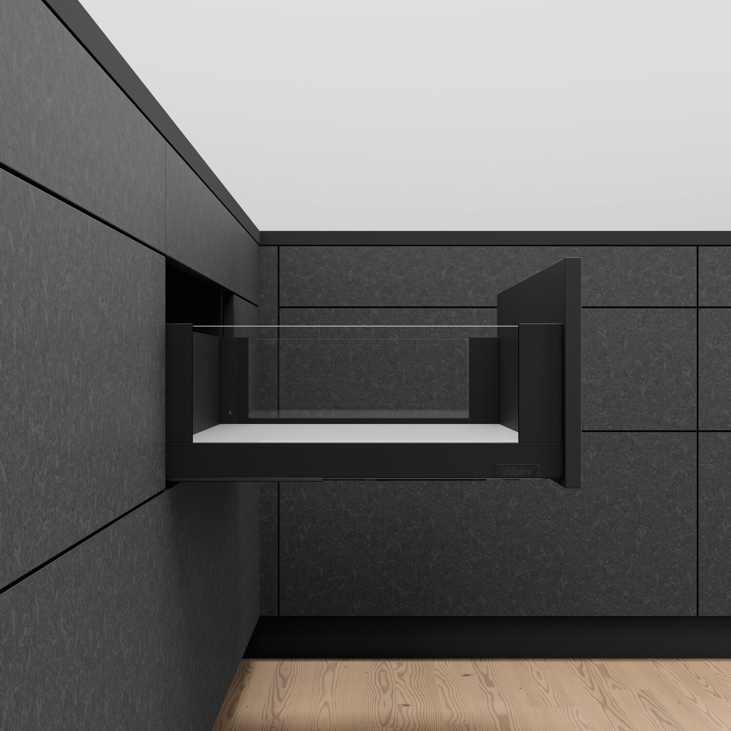 Kit de cajón libre LEGRABOX - Negro carbón mate - BLUMOTION S