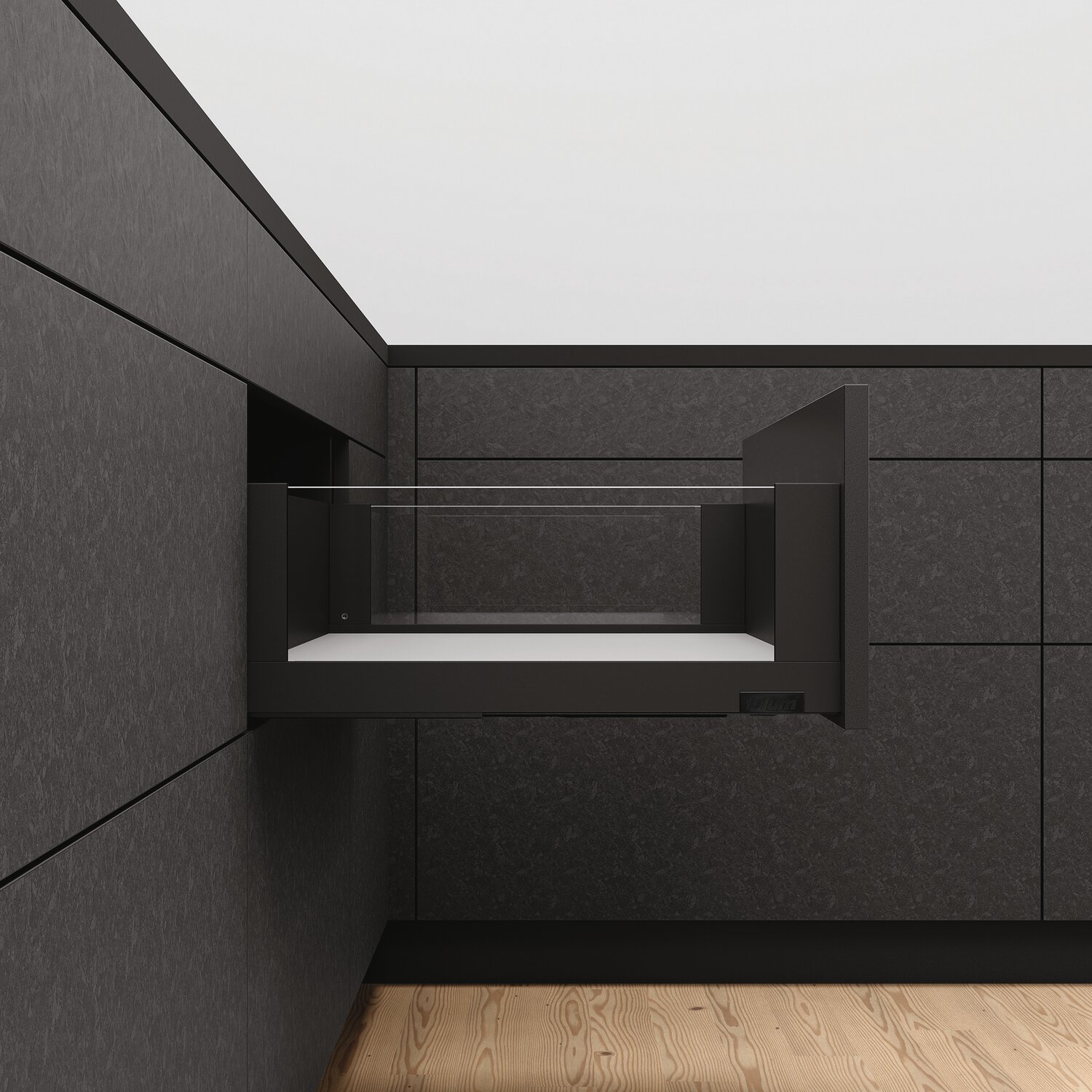 Kit de cajón libre LEGRABOX - Negro carbón mate - TIP-ON