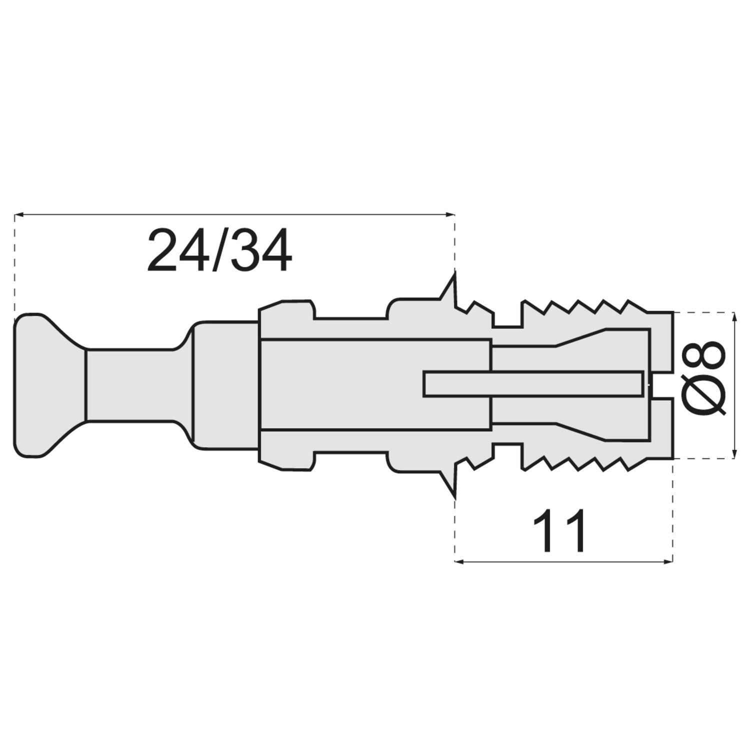 Perno de fijación rápida de 8 mm de diámetro