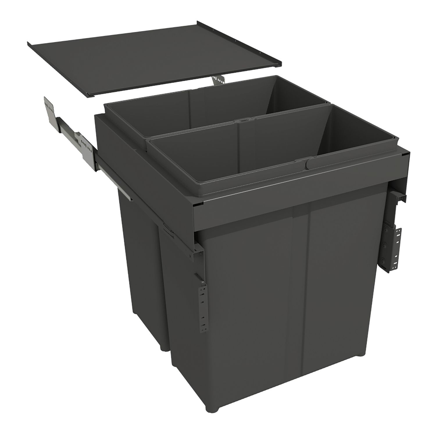 PAPELERA CORREDERA SUSPD 2X40 P/500MM OR