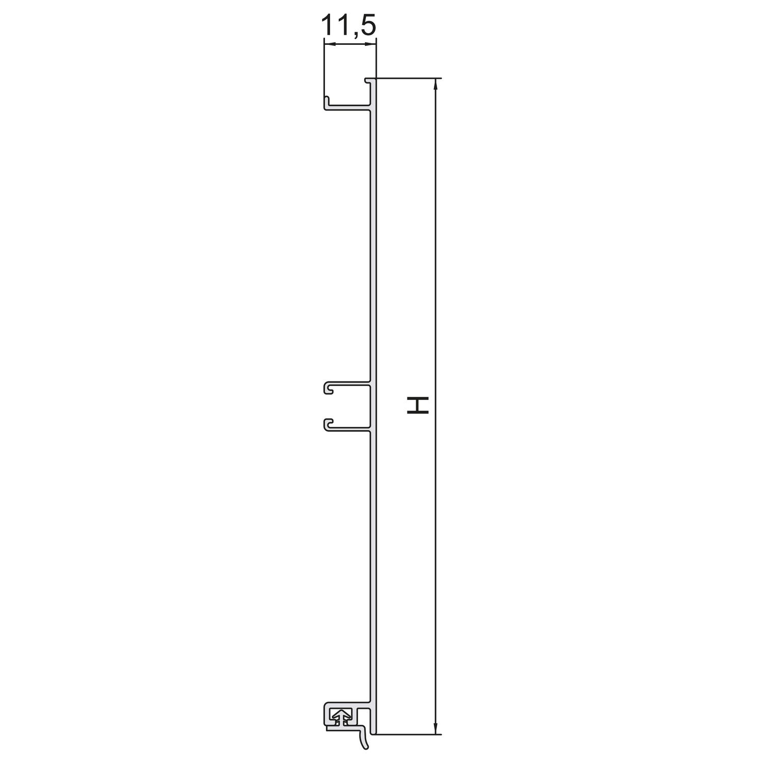 Rodapié de aluminio