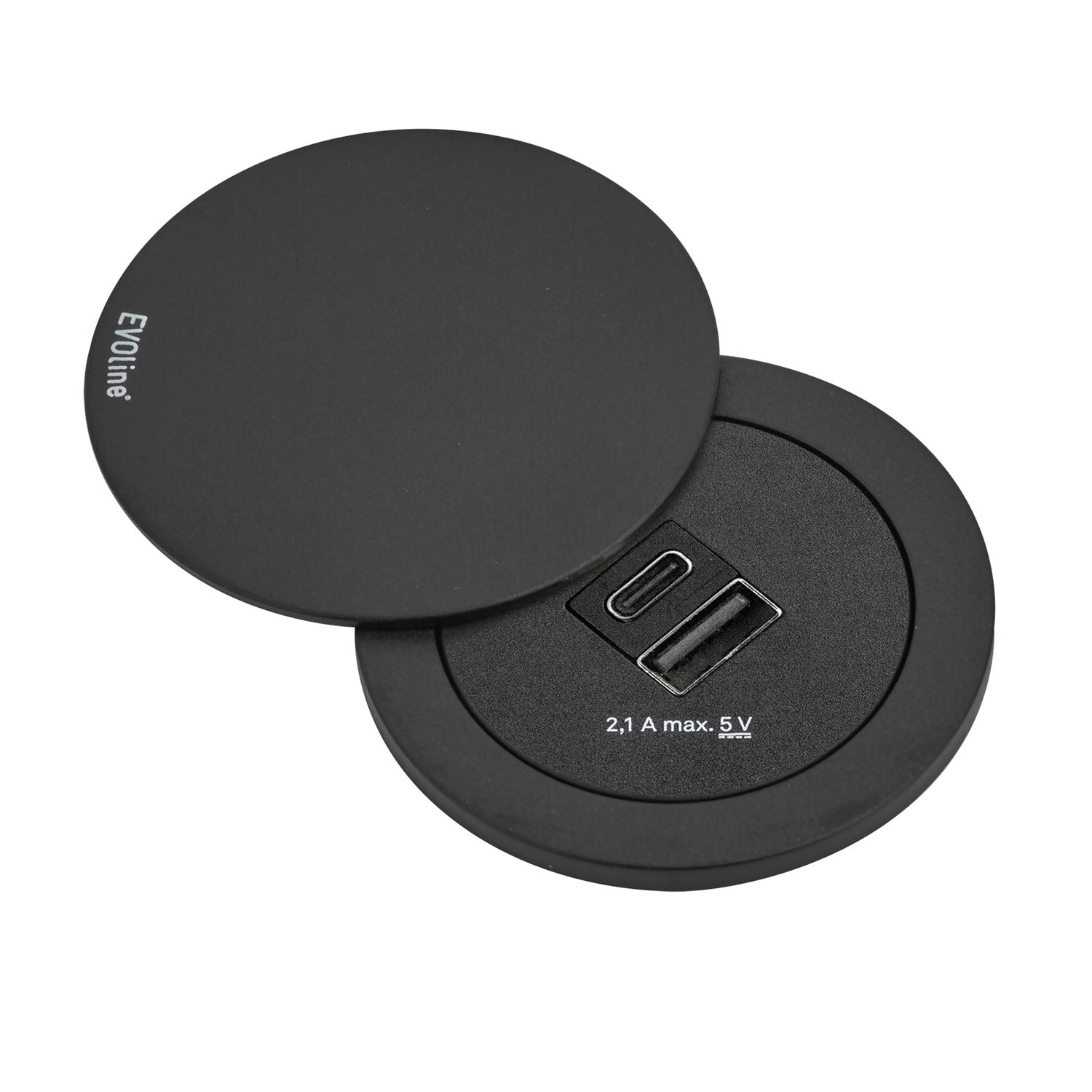 UN BLOQUE DE CONECTORES USB-A+USB-C NEGR