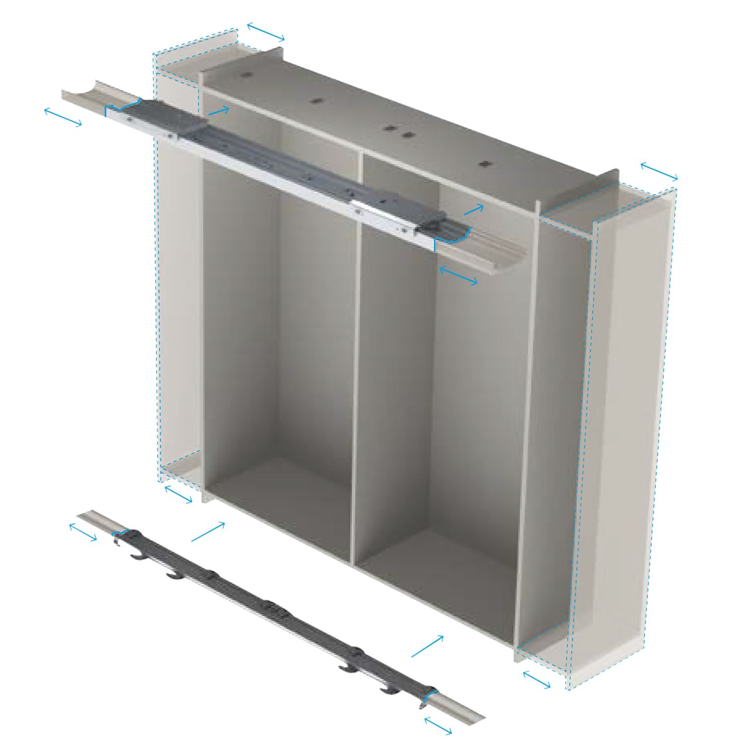 SLIDER M50 FLEX Herraje de 2 puertas