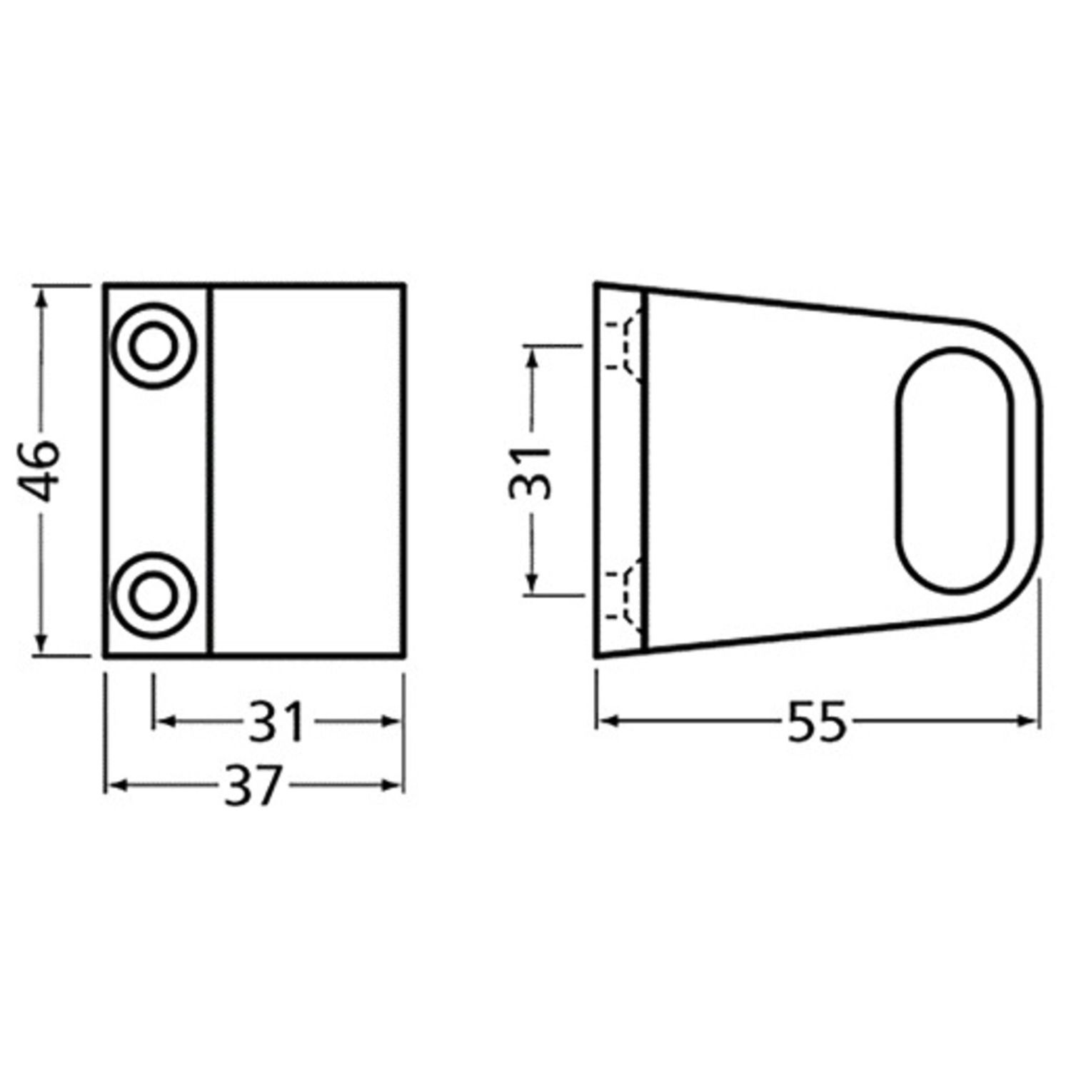 SOPORTE TUBO EXTR PARED 46X37 ALUMINIO N