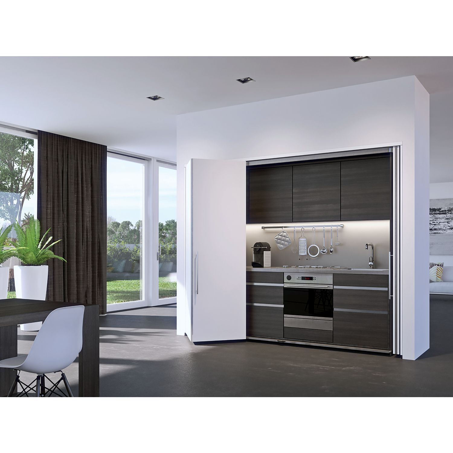 Juego de puertas plegables de madera Hawa concepta 25 Para alturas de hoja: de 1 851 a 2 600 mm