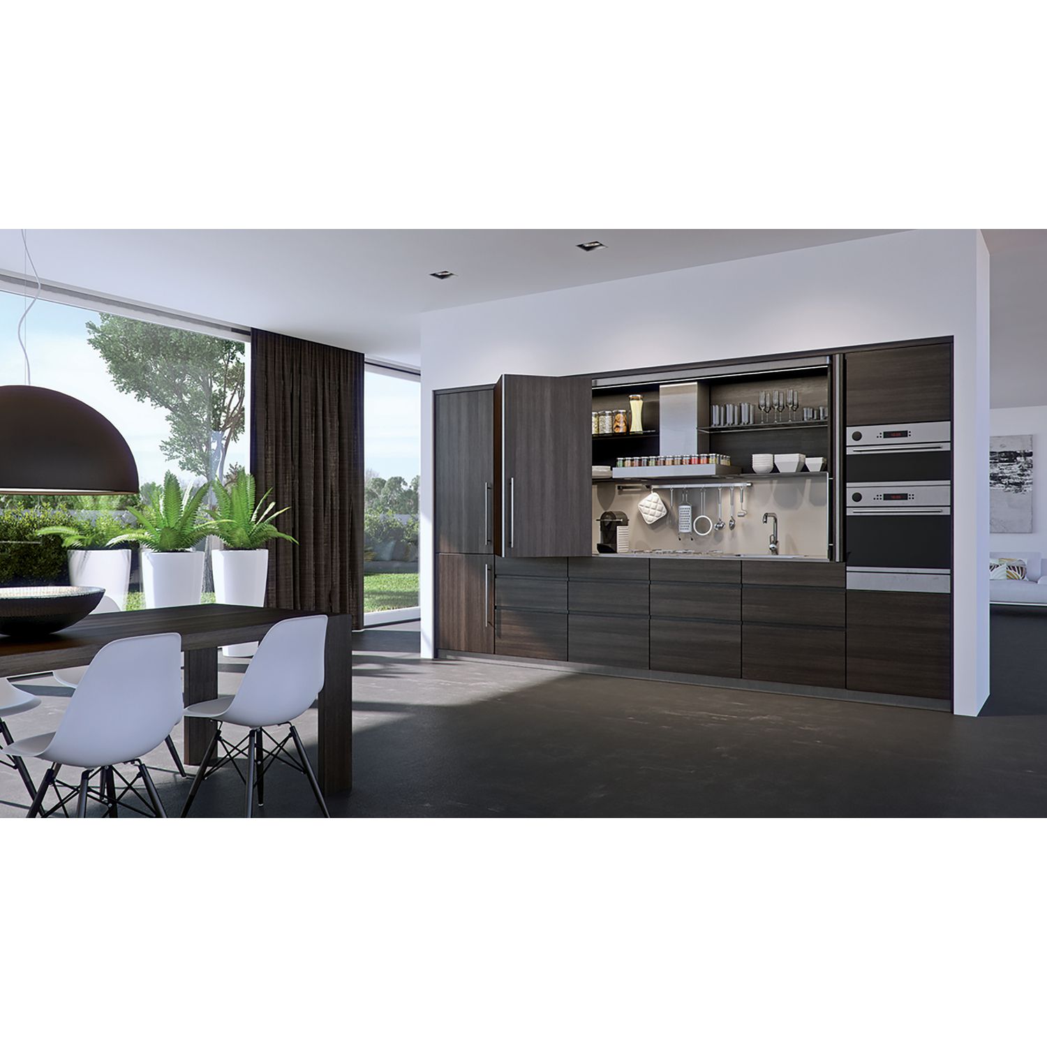 Juego de puertas plegables de madera Hawa concepta 25 - Plata anodizada, Izquierda