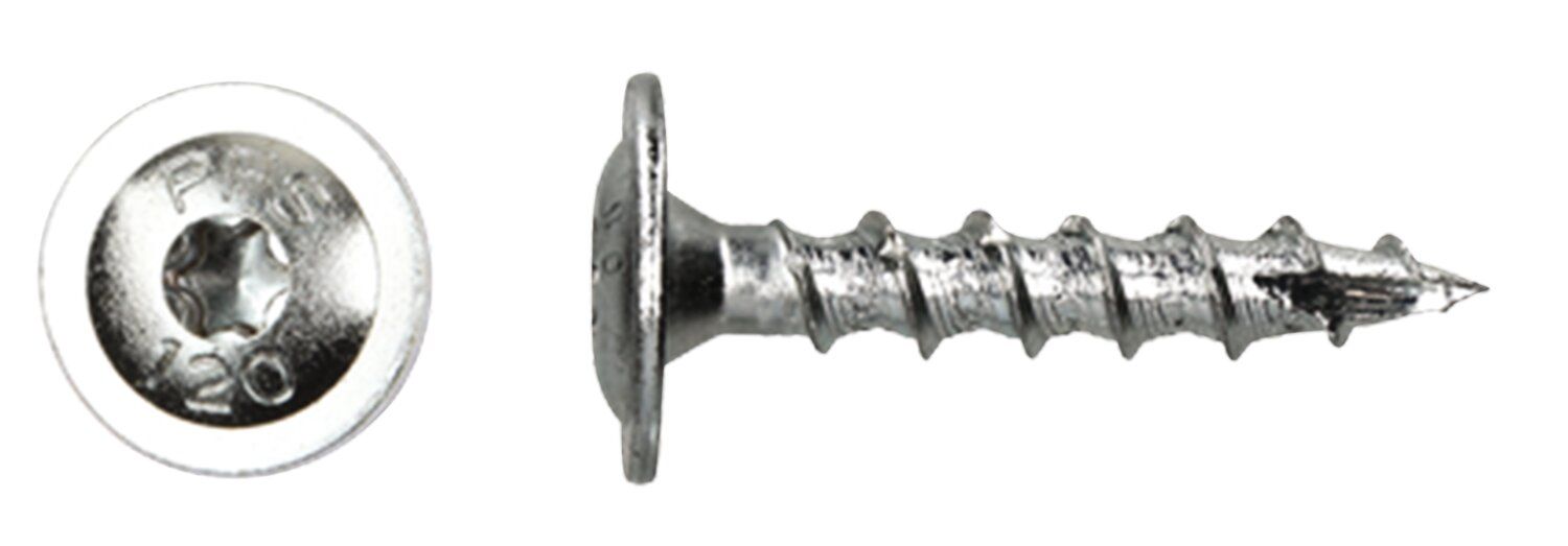 Tornillo Torx de cabeza ancha Exclusive® FVS Acero galvanizado blanco