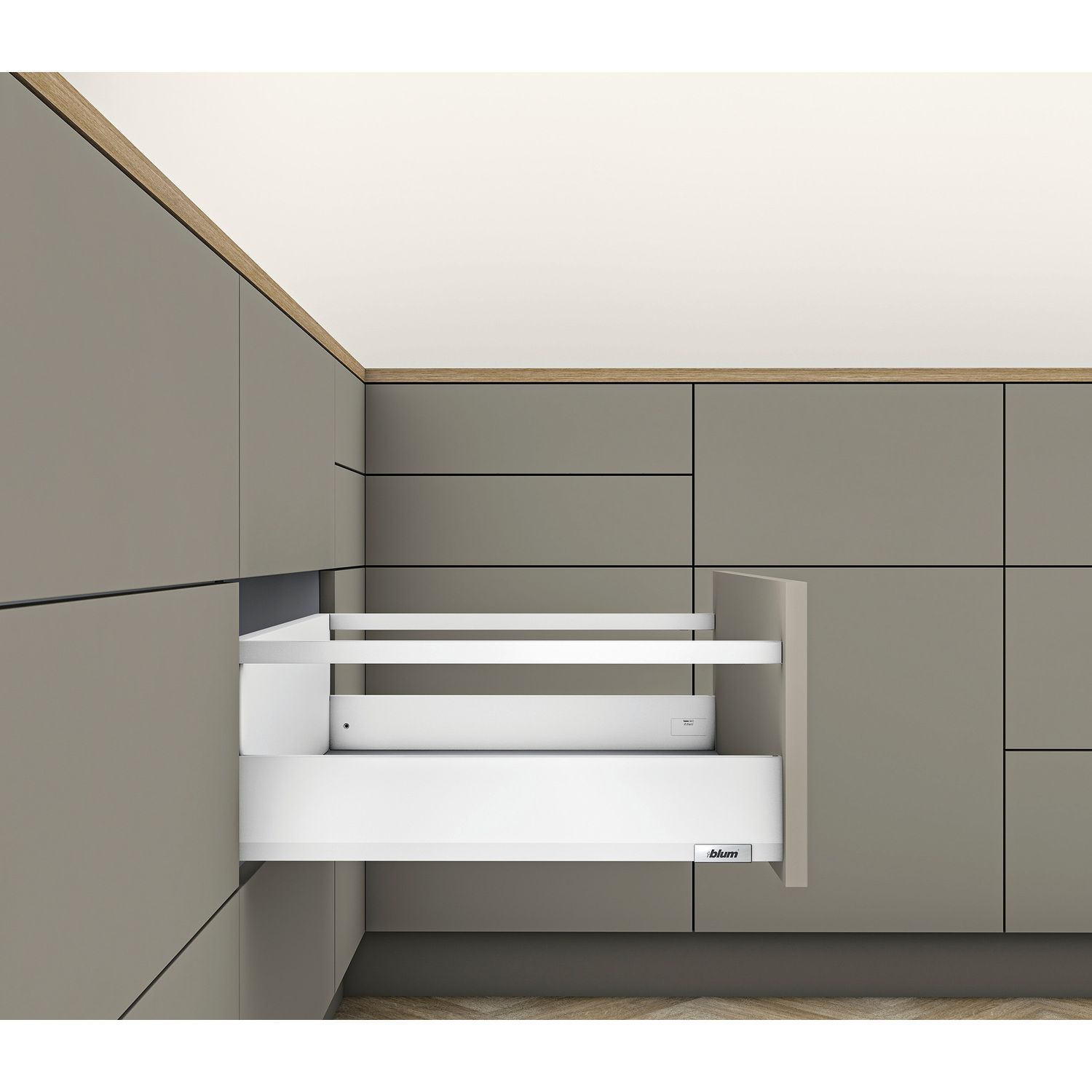 Kit de cajonera MERIVOBOX - Blanco seda mate - BLUMOTION