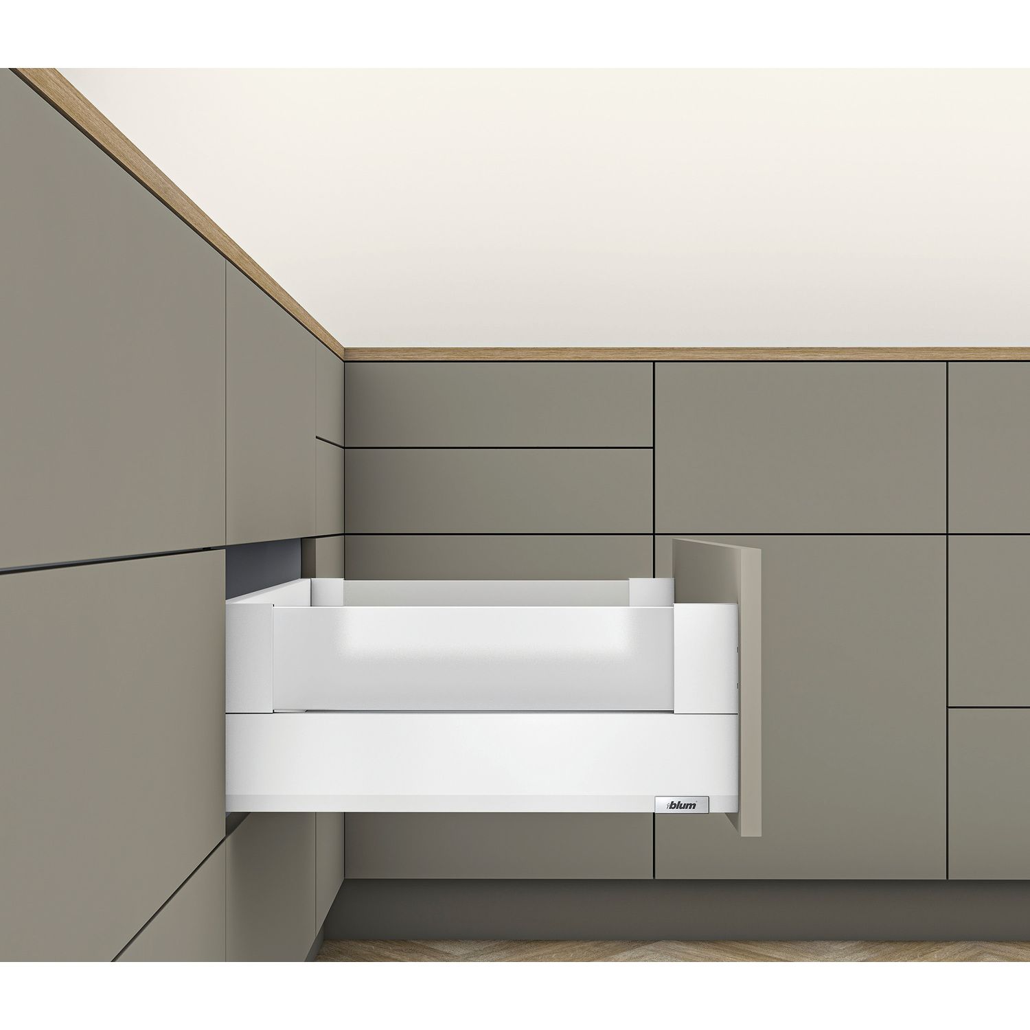 Kit de cajonera MERIVOBOX - Blanco seda mate - BLUMOTION