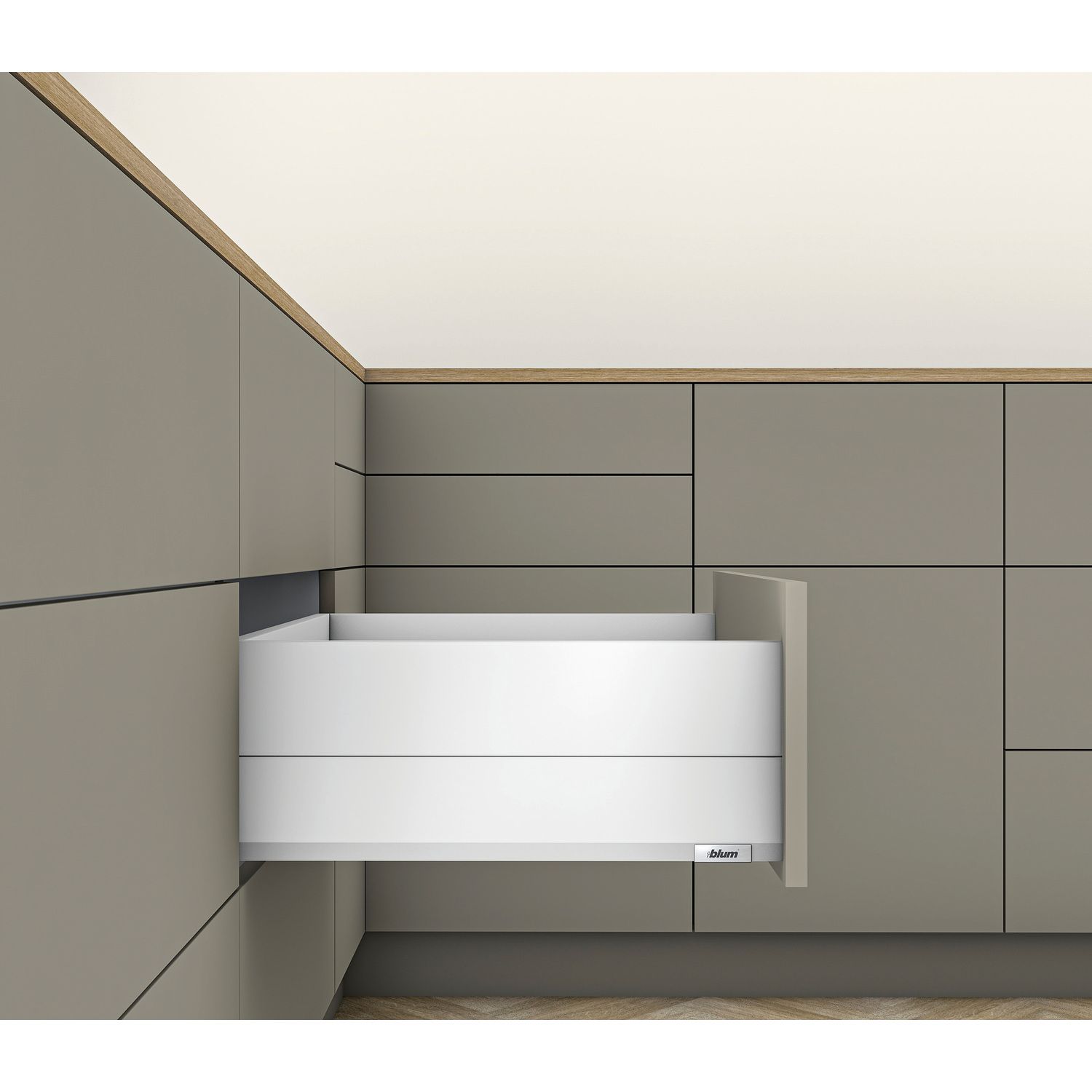 Kit de cajonera MERIVOBOX - Blanco seda mate - BLUMOTION