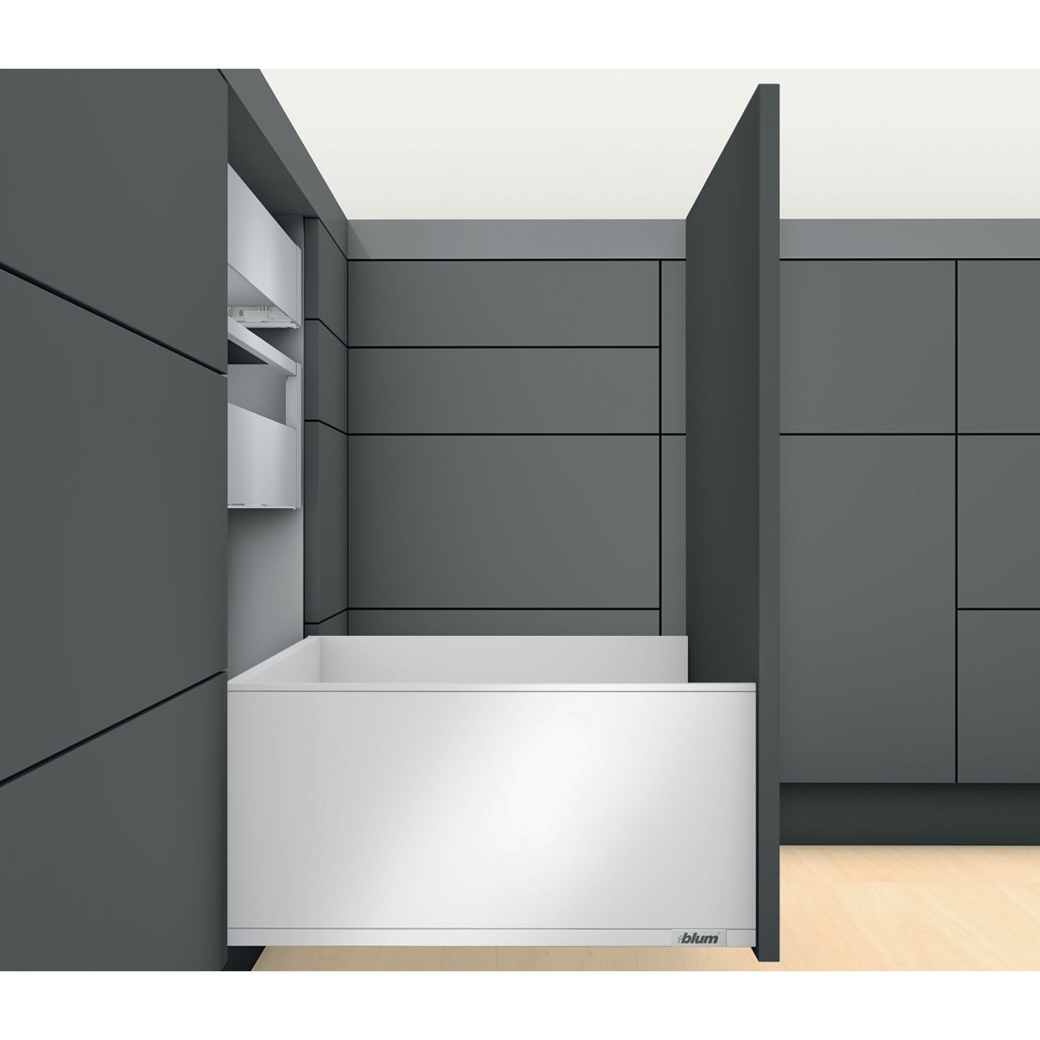 Kit de cajones LEGRABOX pure - Blanco seda mate - TIP-ON