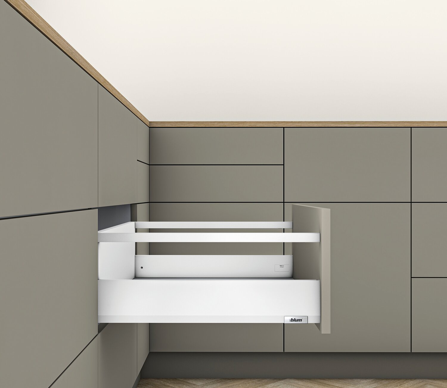 Kit de cajonera MERIVOBOX - Blanco seda mate - BLUMOTION