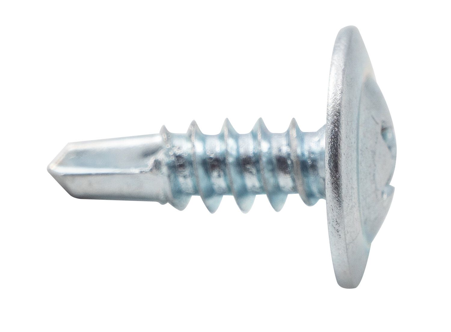 Tornillo autoperforante con cabeza Phillips ancha Acero galvanizado blanco