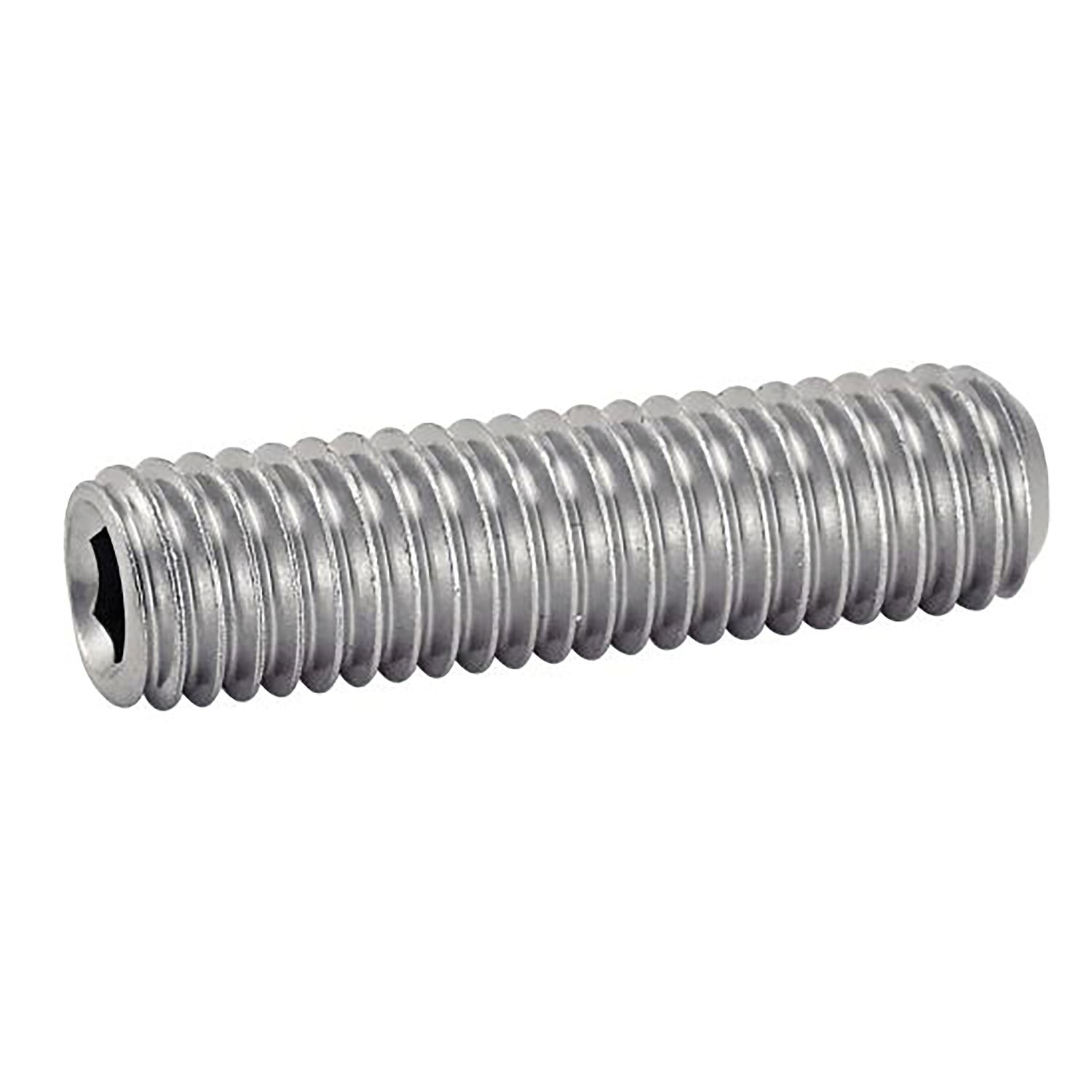 Tornillos metálicos sin cabeza con hexágono interior