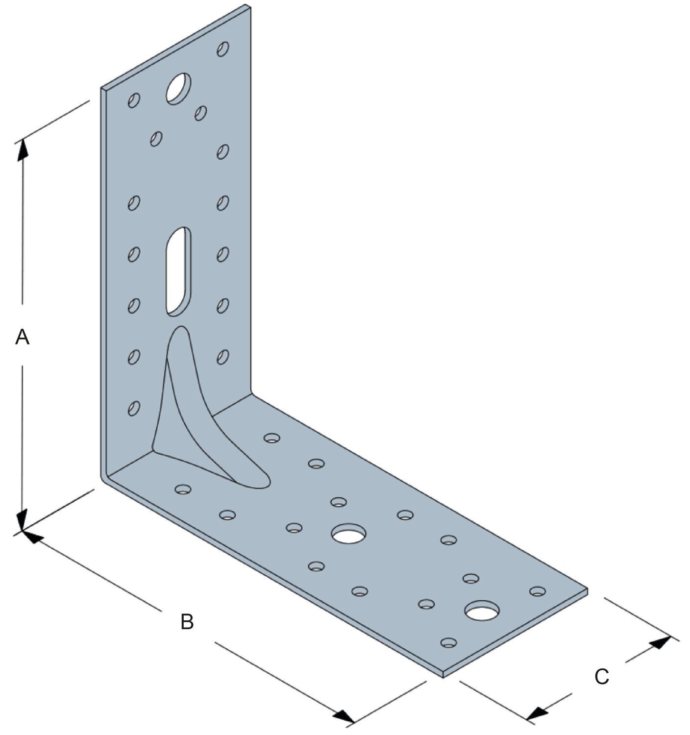 Gran soporte reforzado Acero galvanizado
